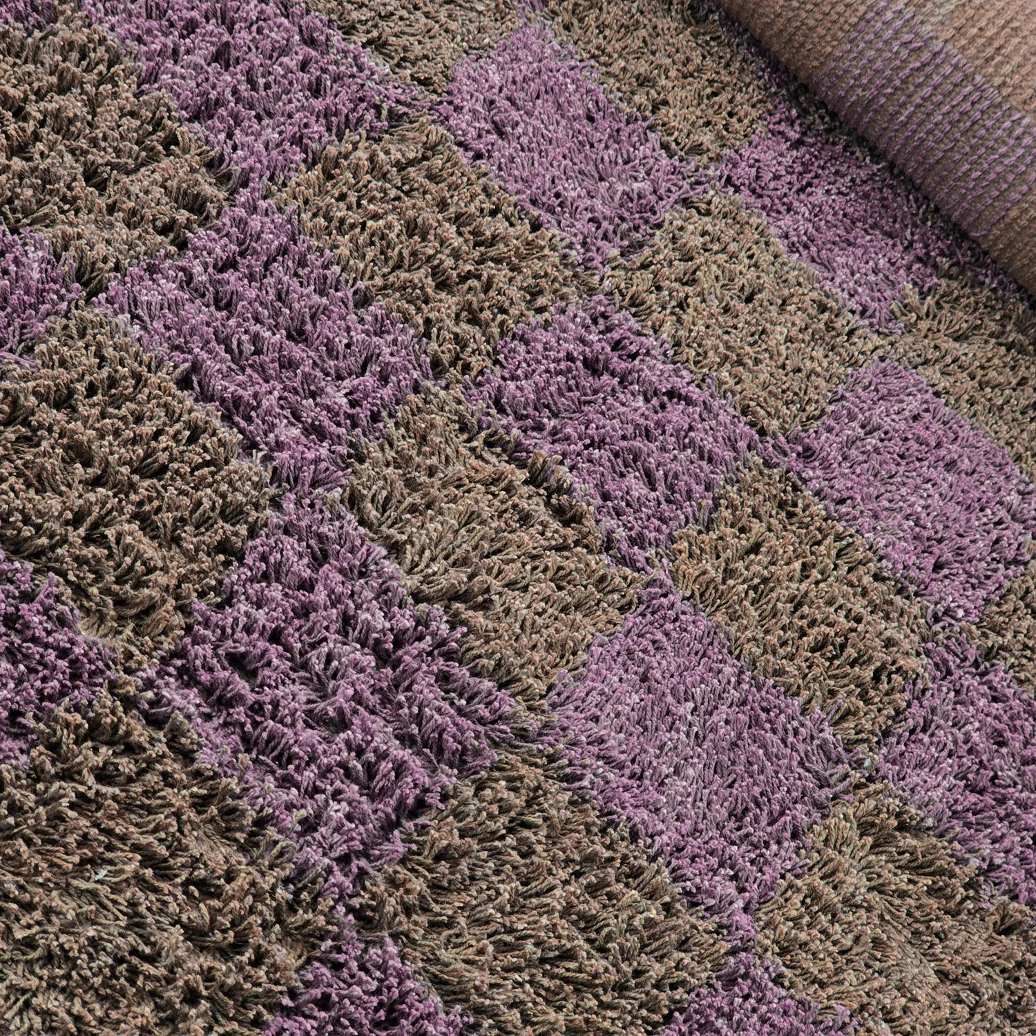 Tappeto A Pelo Lungo - Elsey Natural Cotton Shaggy (marrone/viola)