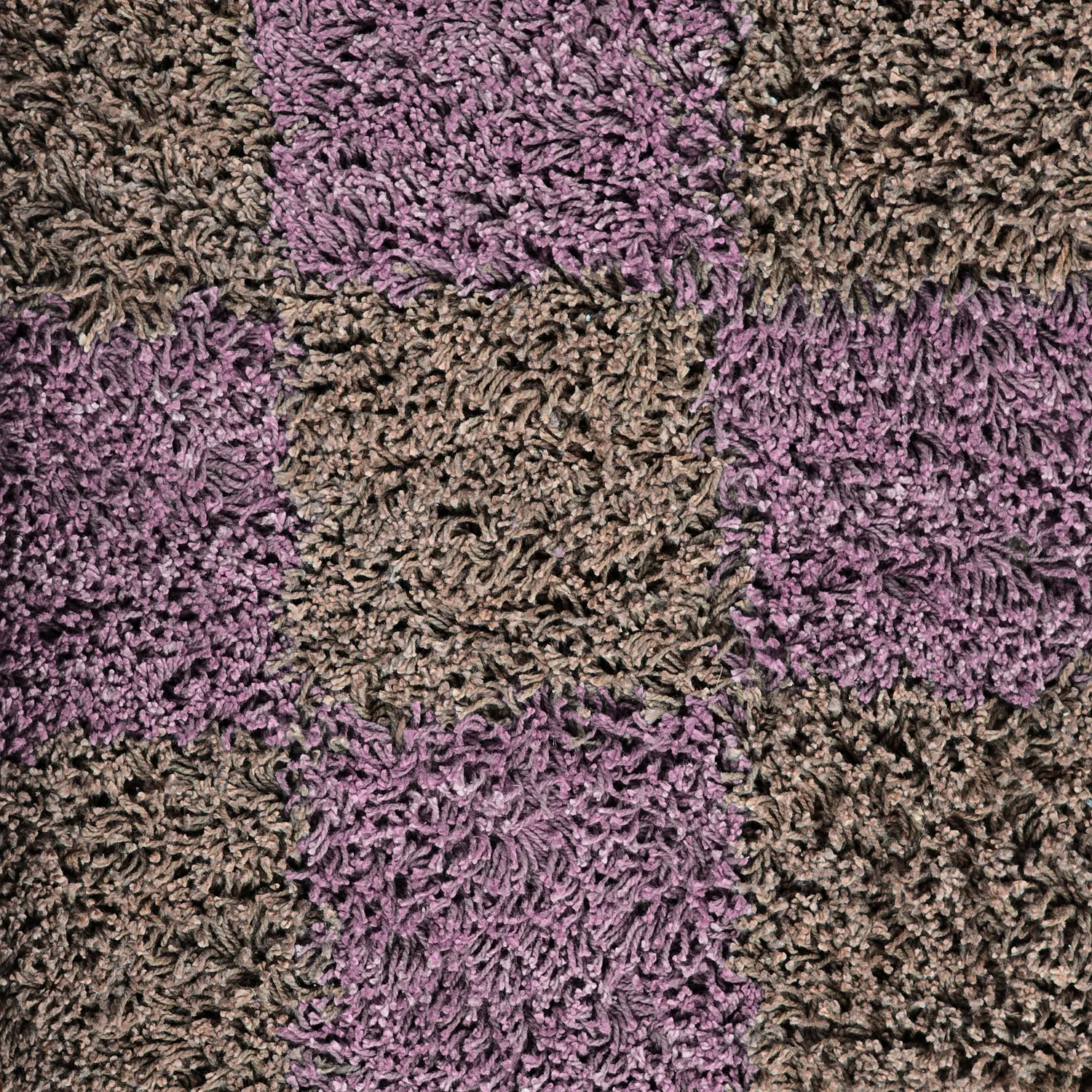 Tappeto A Pelo Lungo - Elsey Natural Cotton Shaggy (marrone/viola)