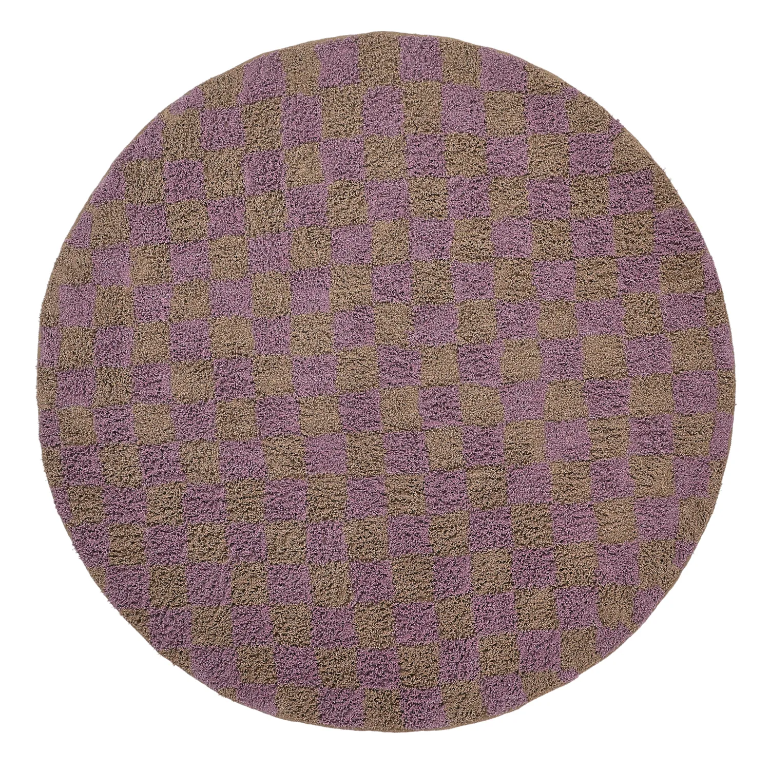 Tappeti rotondi - Elsey Natural Cotton Shaggy (marrone/viola)