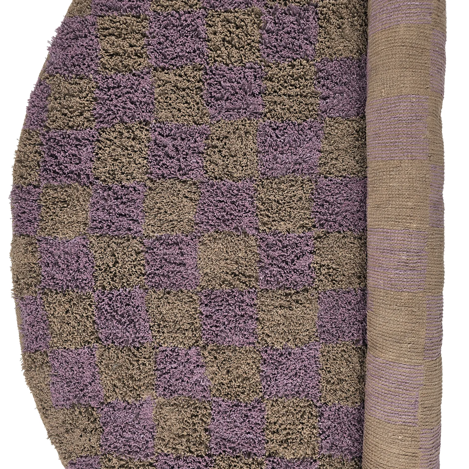 Tappeti rotondi - Elsey Natural Cotton Shaggy (marrone/viola)