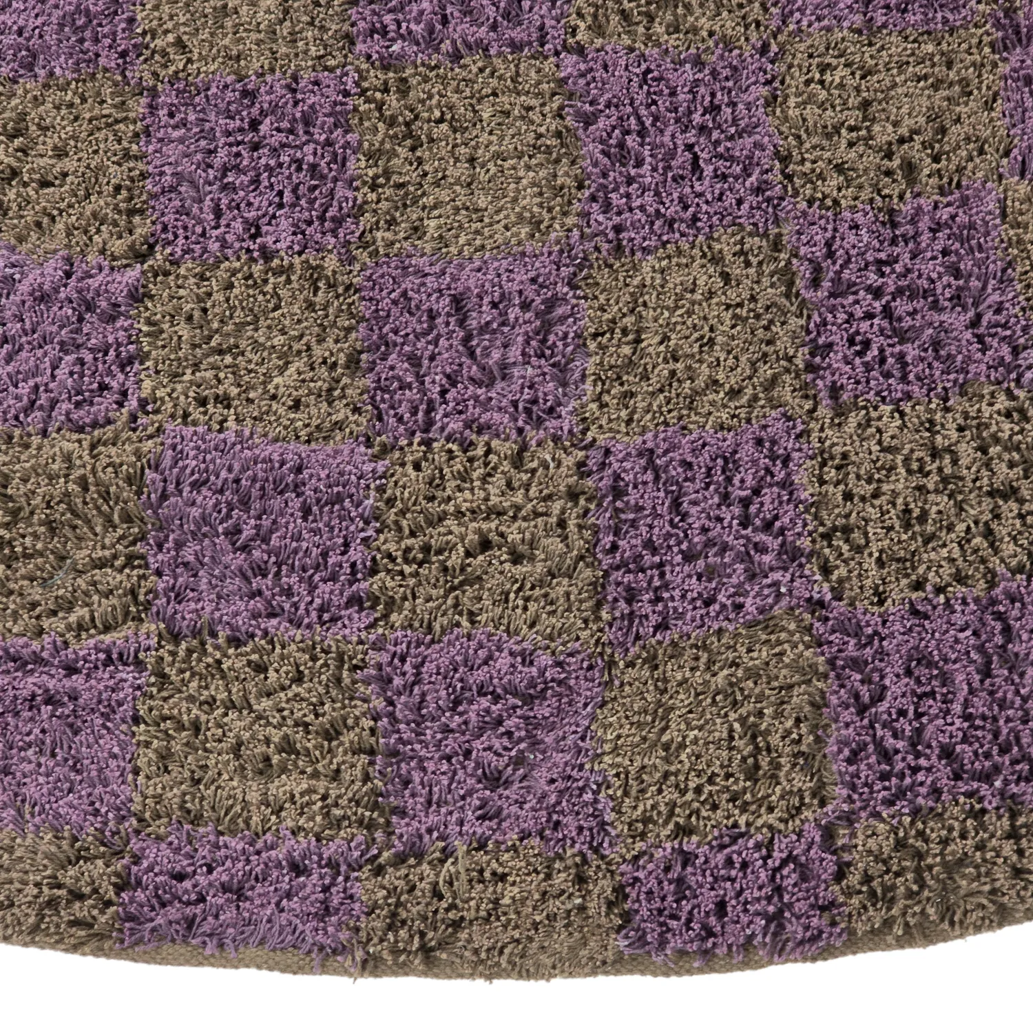 Tappeti rotondi - Elsey Natural Cotton Shaggy (marrone/viola)