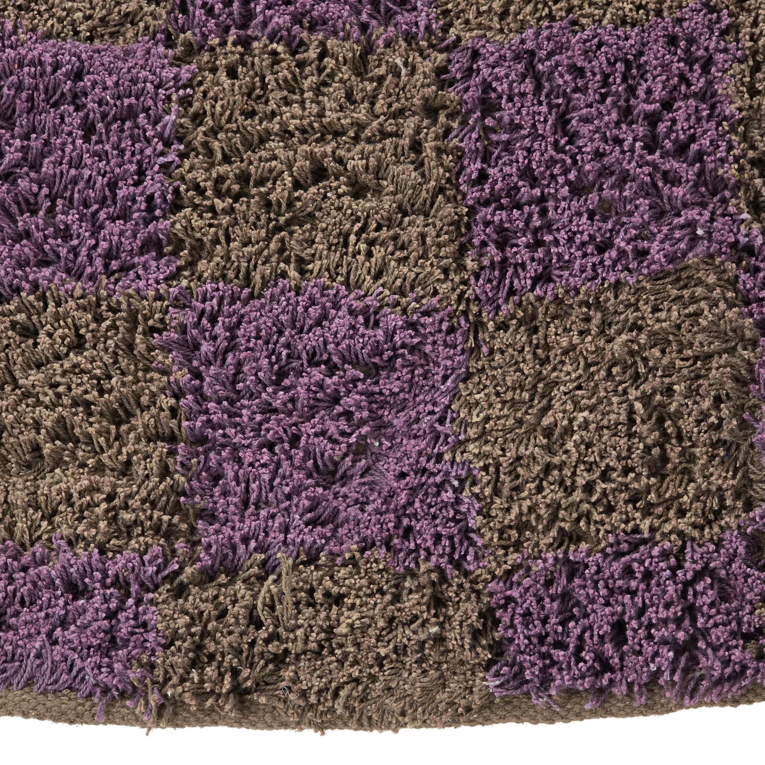 Tappeti rotondi - Elsey Natural Cotton Shaggy (marrone/viola)