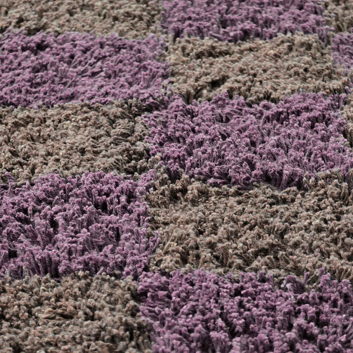Tappeti rotondi - Elsey Natural Cotton Shaggy (marrone/viola)