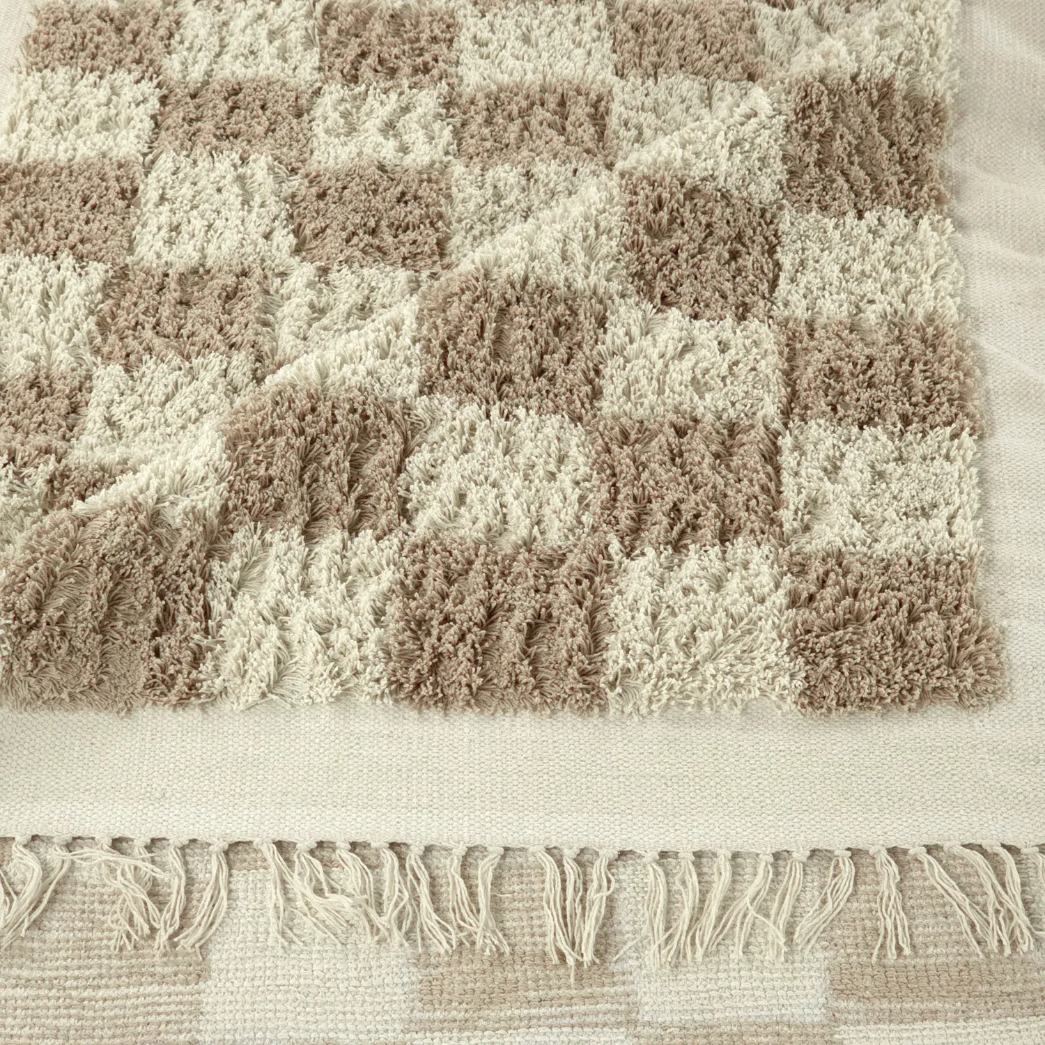 Tappeto A Pelo Lungo - Elsey Natural Cotton Shaggy (crema/sabbia)