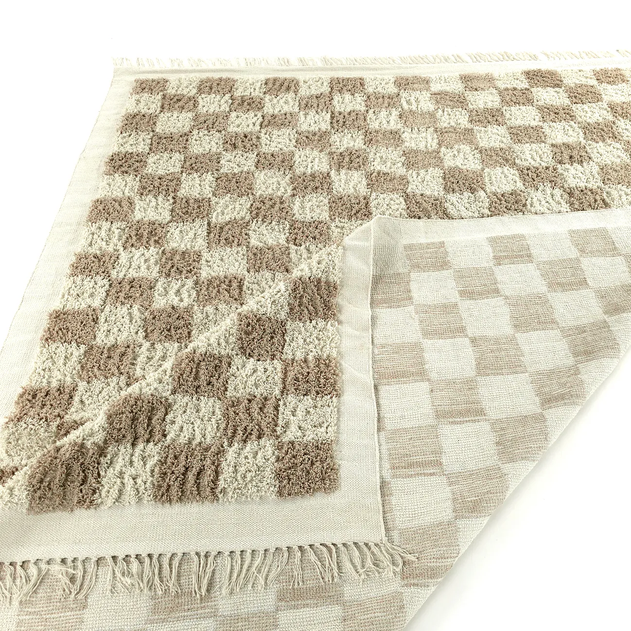 Tappeto A Pelo Lungo - Elsey Natural Cotton Shaggy (crema/sabbia)
