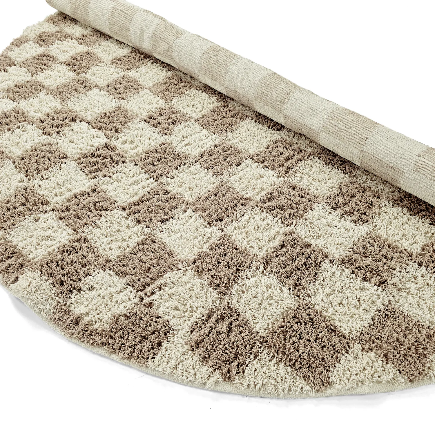 Tappeti rotondi - Elsey Natural Cotton Shaggy (crema/sabbia)