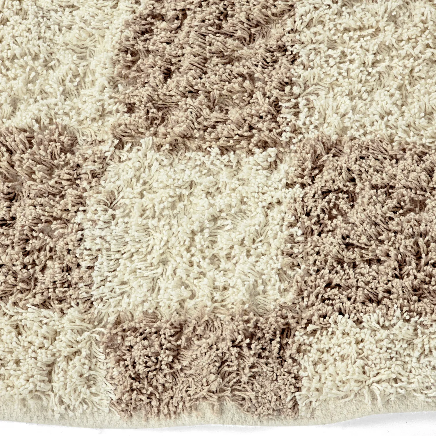 Tappeti rotondi - Elsey Natural Cotton Shaggy (crema/sabbia)