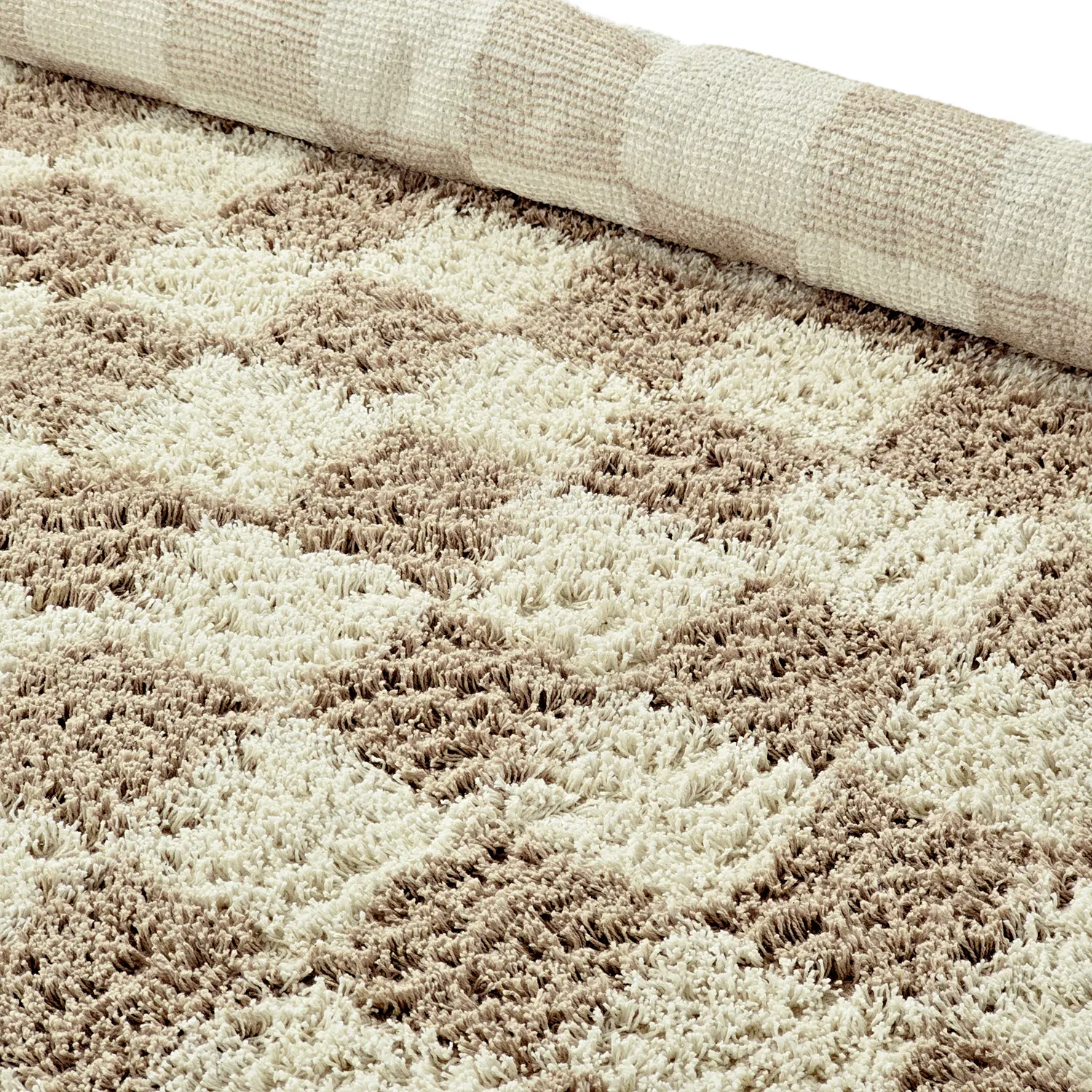 Tappeti rotondi - Elsey Natural Cotton Shaggy (crema/sabbia)