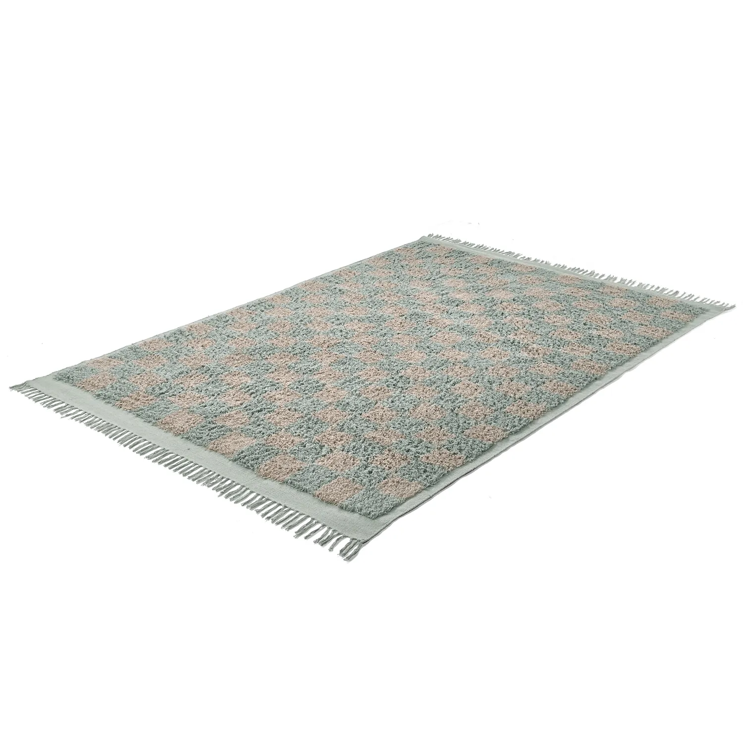 Tappeto A Pelo Lungo - Elsey Natural Cotton Shaggy (grigio/rosa)