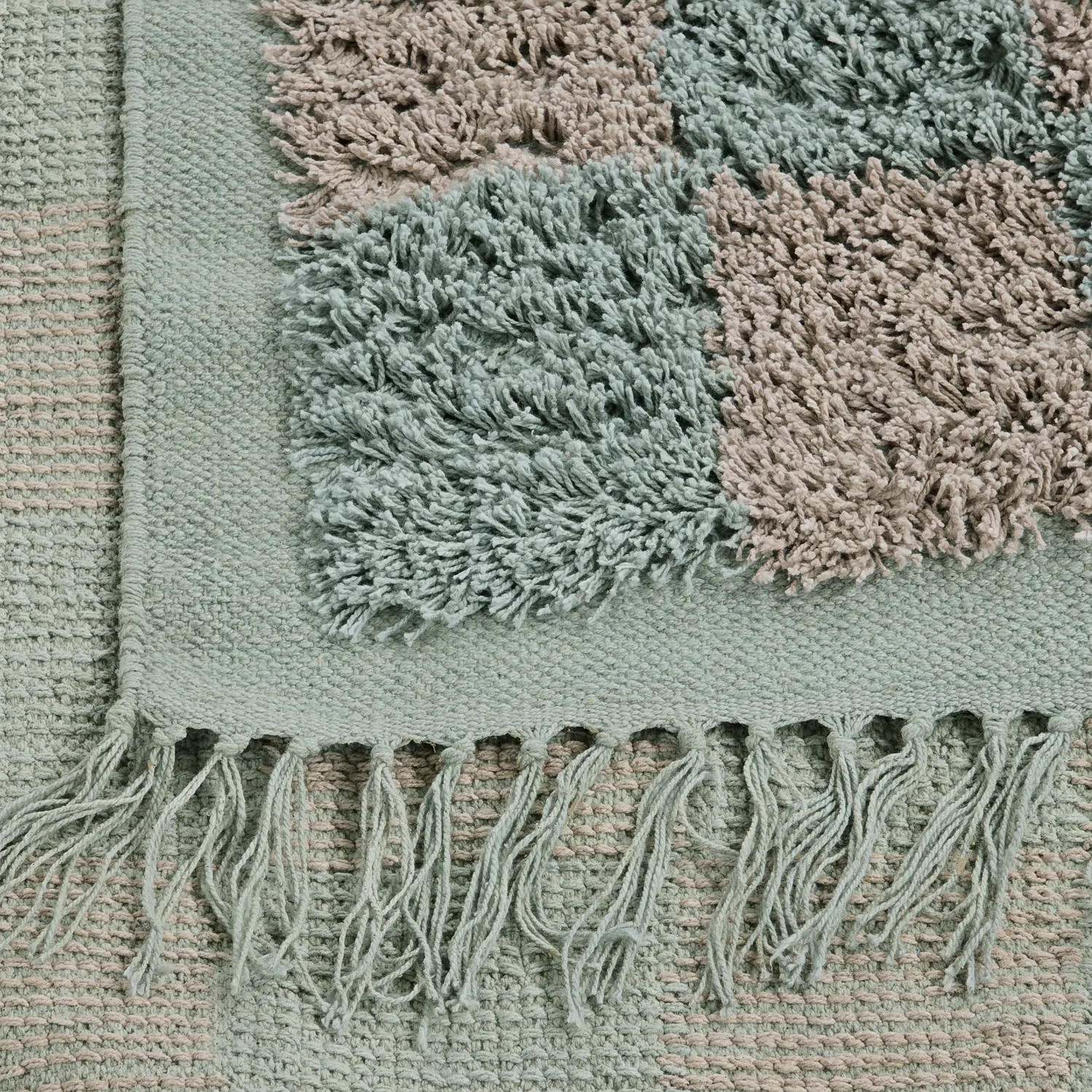 Tappeto A Pelo Lungo - Elsey Natural Cotton Shaggy (grigio/rosa)