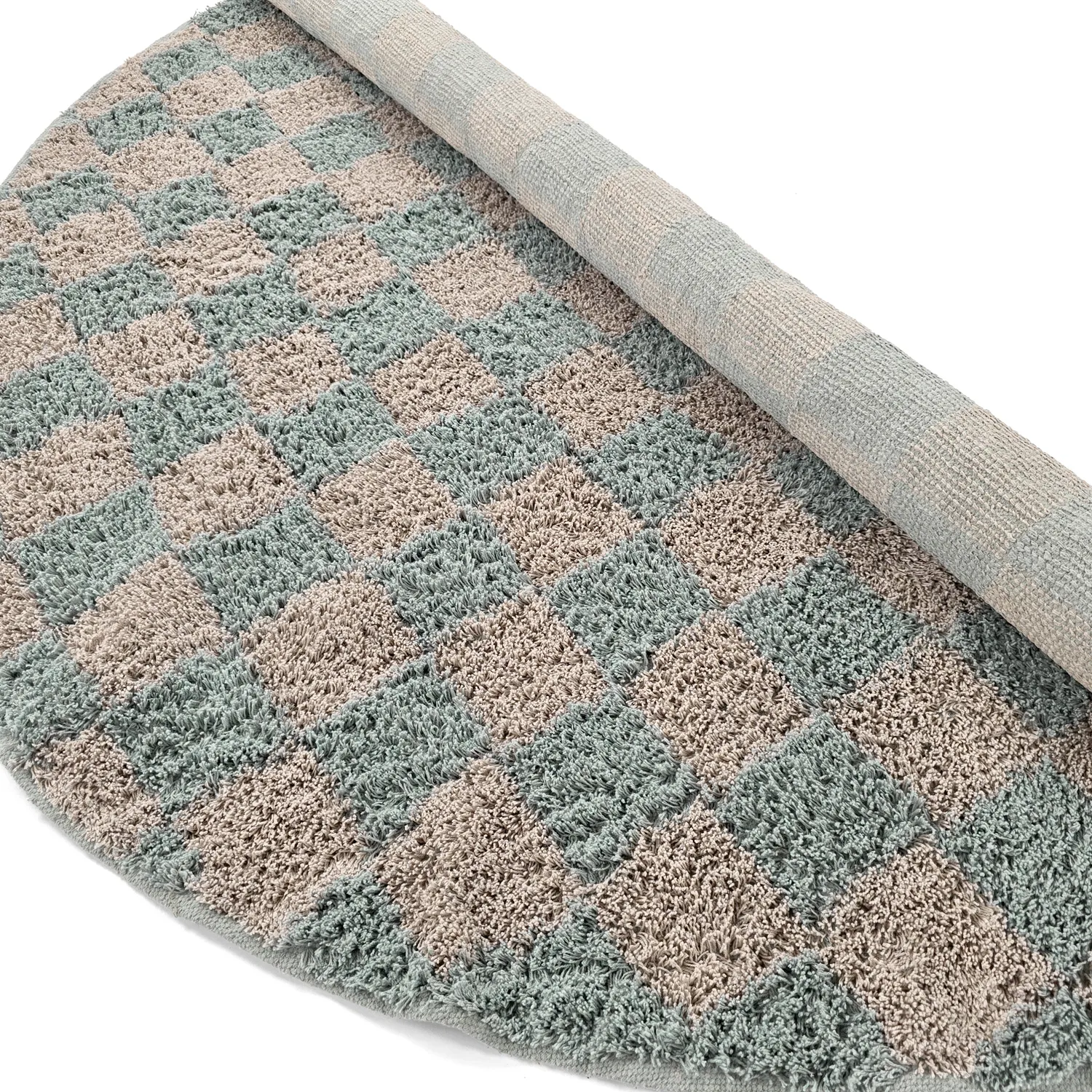 Tappeti rotondi - Elsey Natural Cotton Shaggy (grigio/rosa)