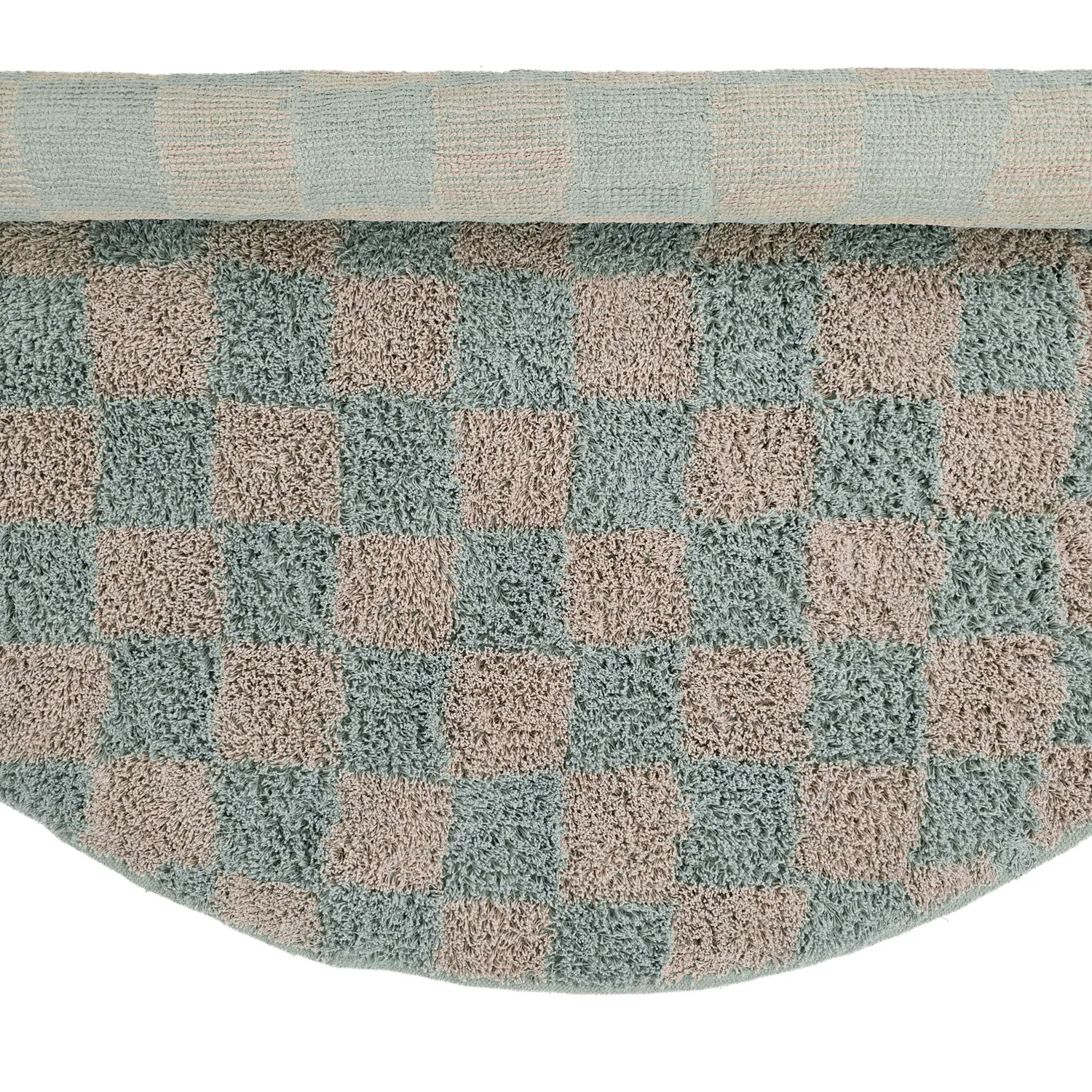Tappeti rotondi - Elsey Natural Cotton Shaggy (grigio/rosa)
