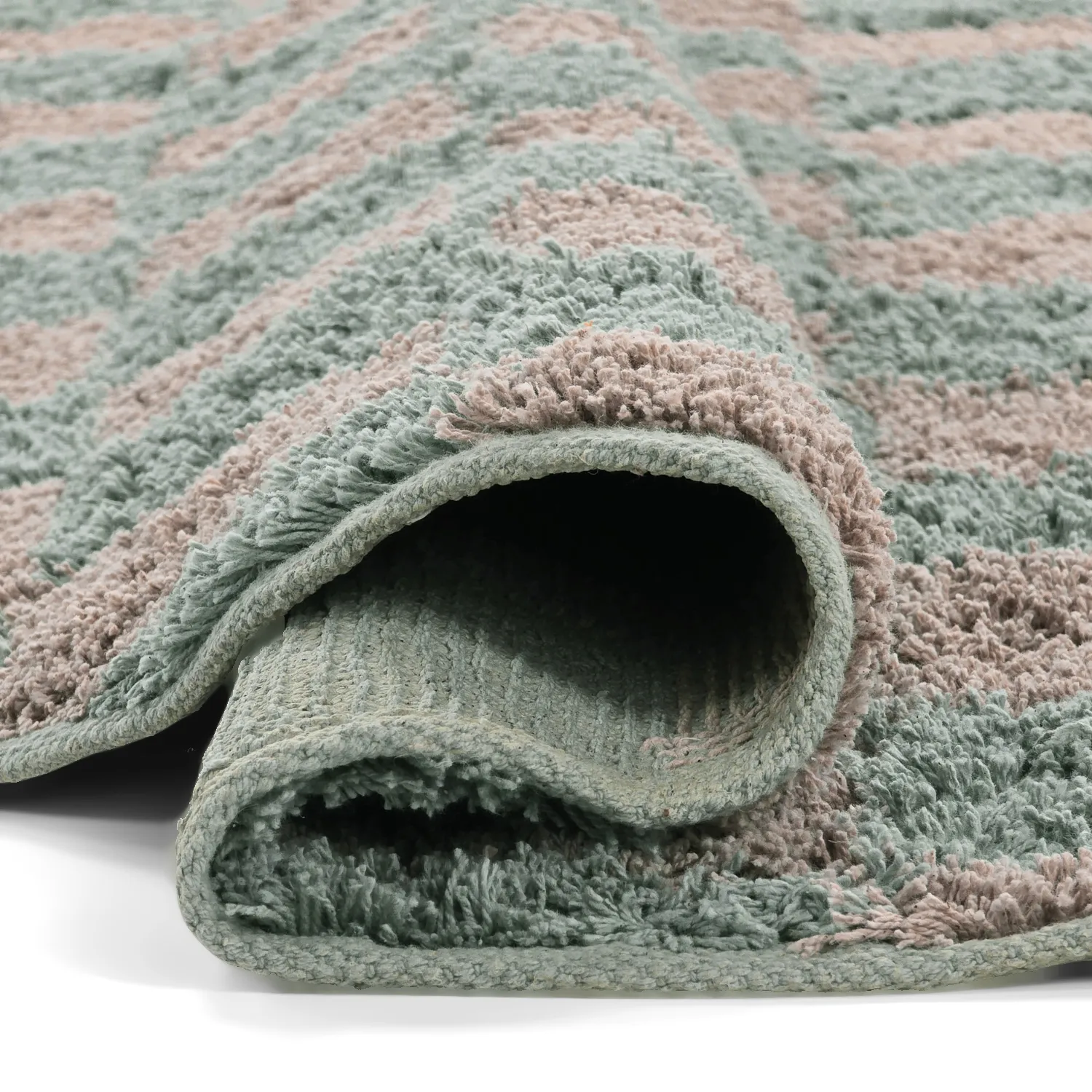 Tappeti rotondi - Elsey Natural Cotton Shaggy (grigio/rosa)