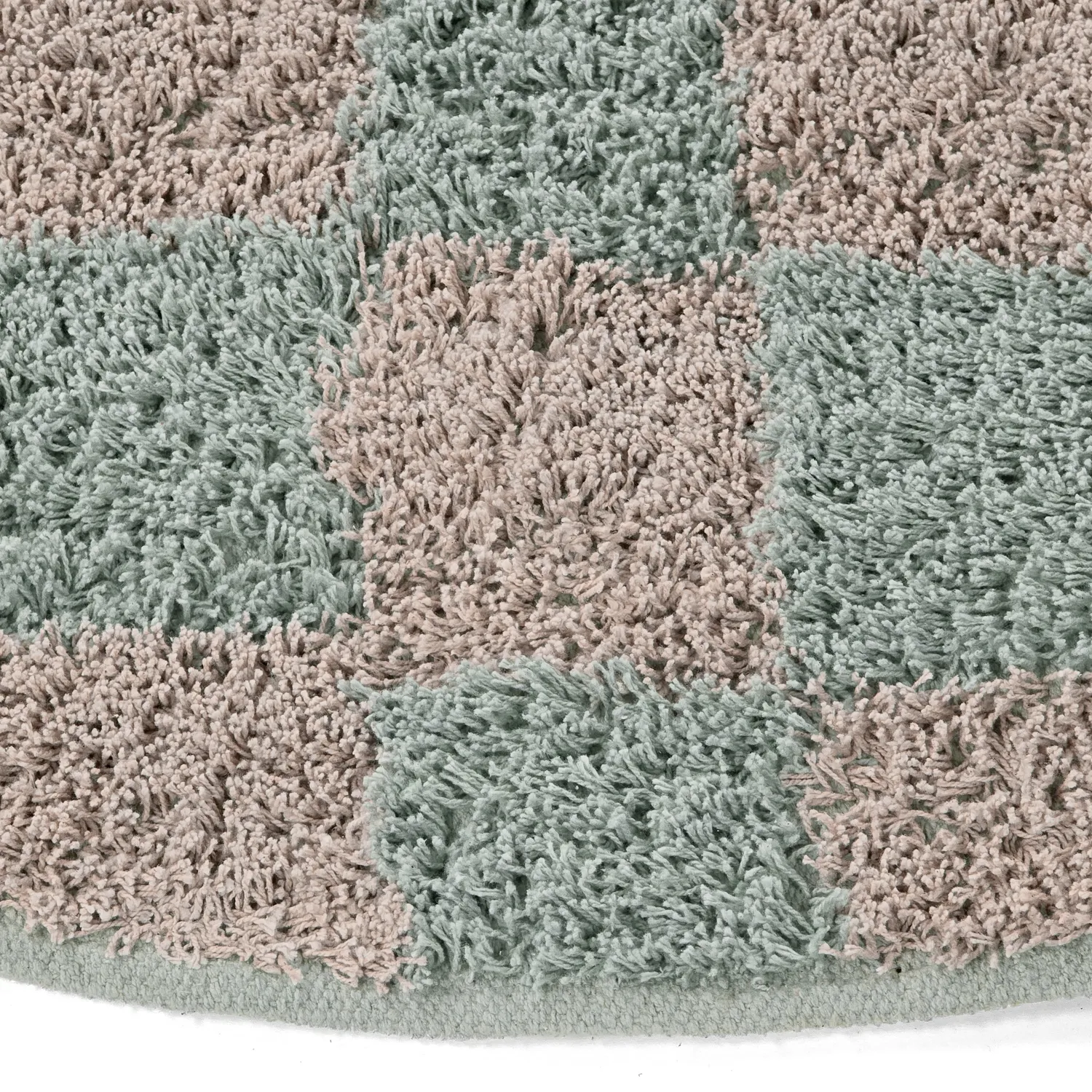 Tappeti rotondi - Elsey Natural Cotton Shaggy (grigio/rosa)