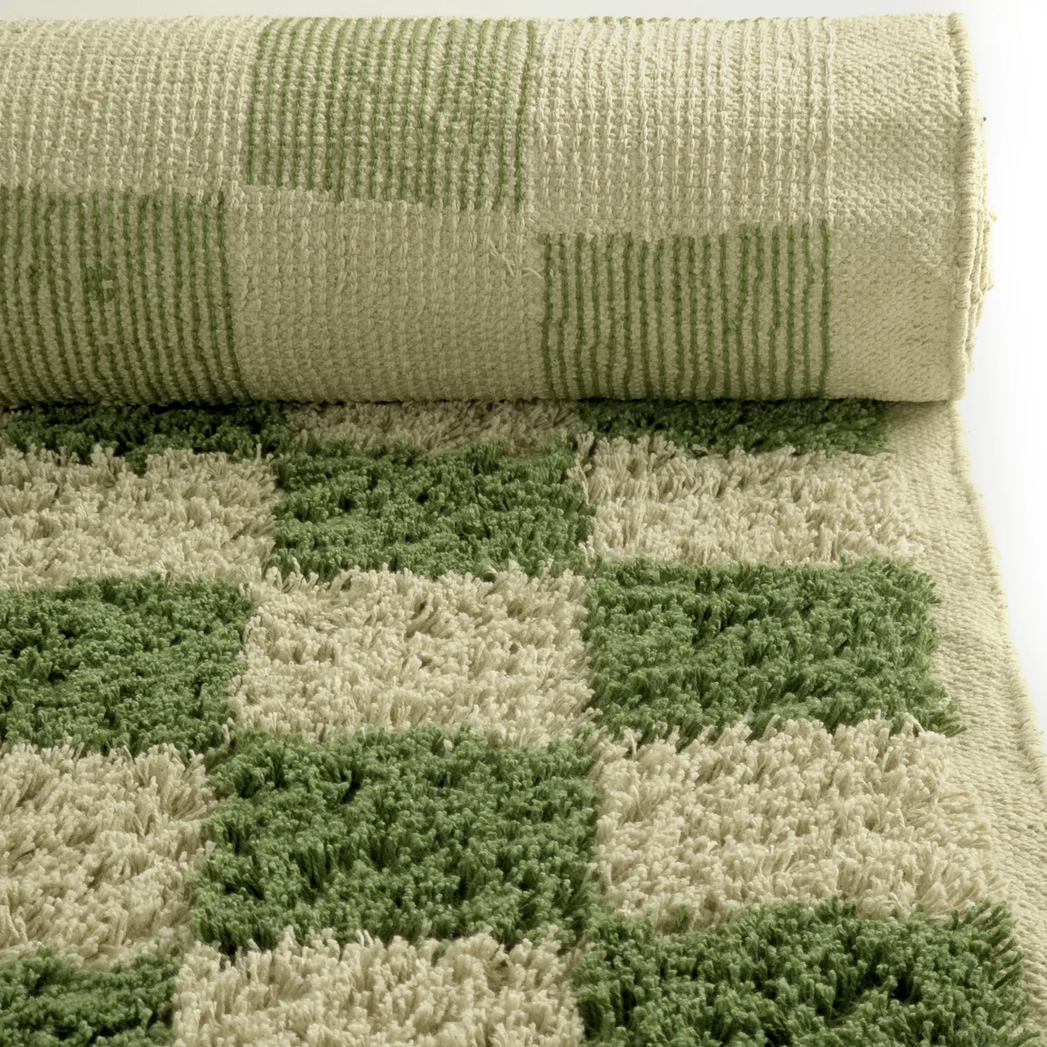 Tappeto A Pelo Lungo - Elsey Natural Cotton Shaggy (verde/beige)