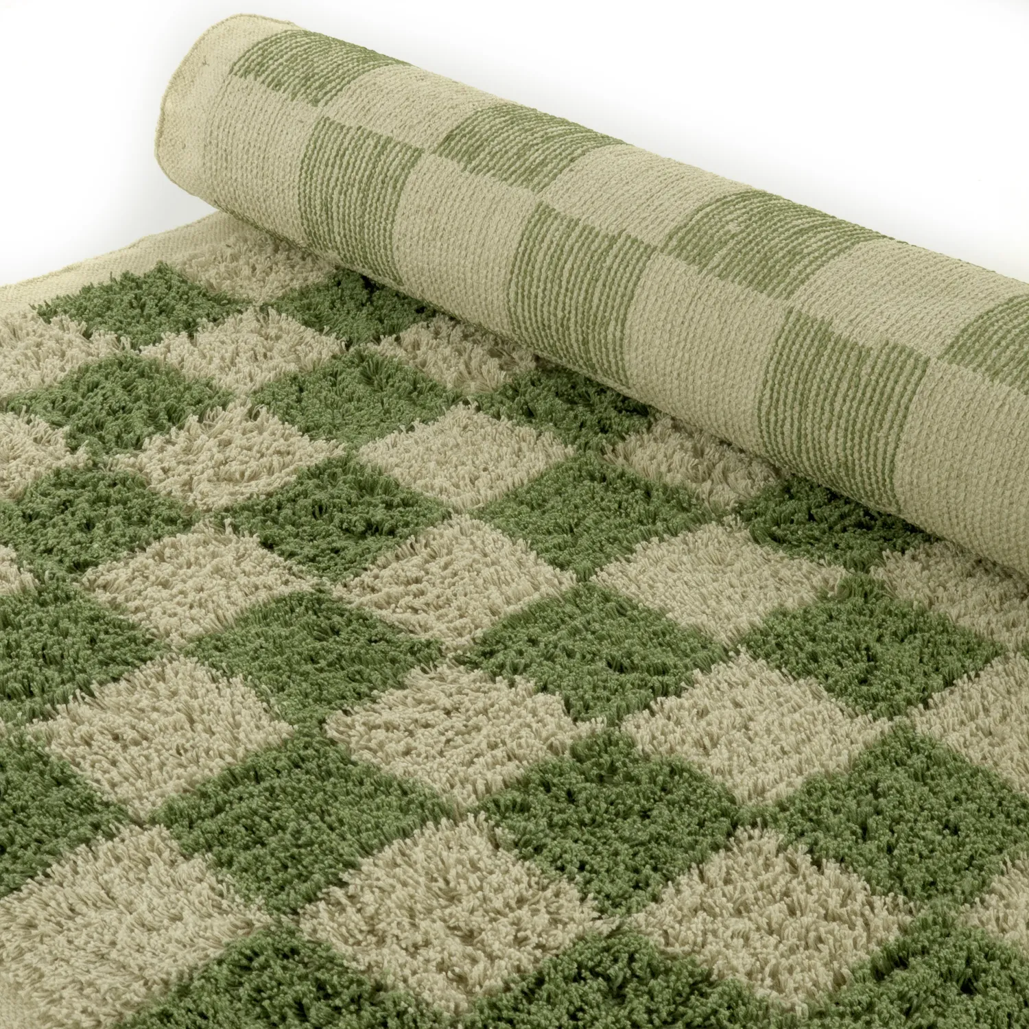 Tappeto A Pelo Lungo - Elsey Natural Cotton Shaggy (verde/beige)