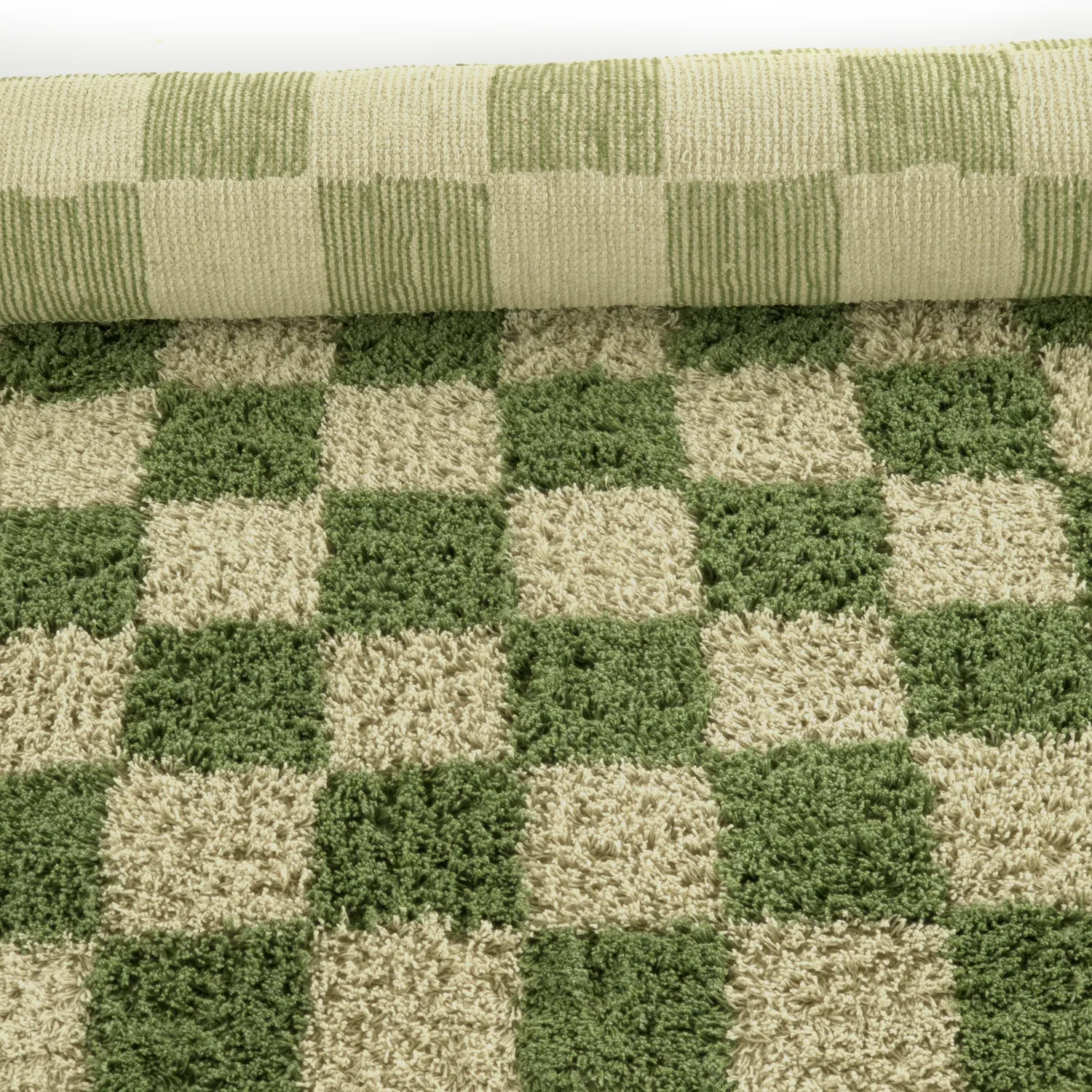 Tappeto A Pelo Lungo - Elsey Natural Cotton Shaggy (verde/beige)