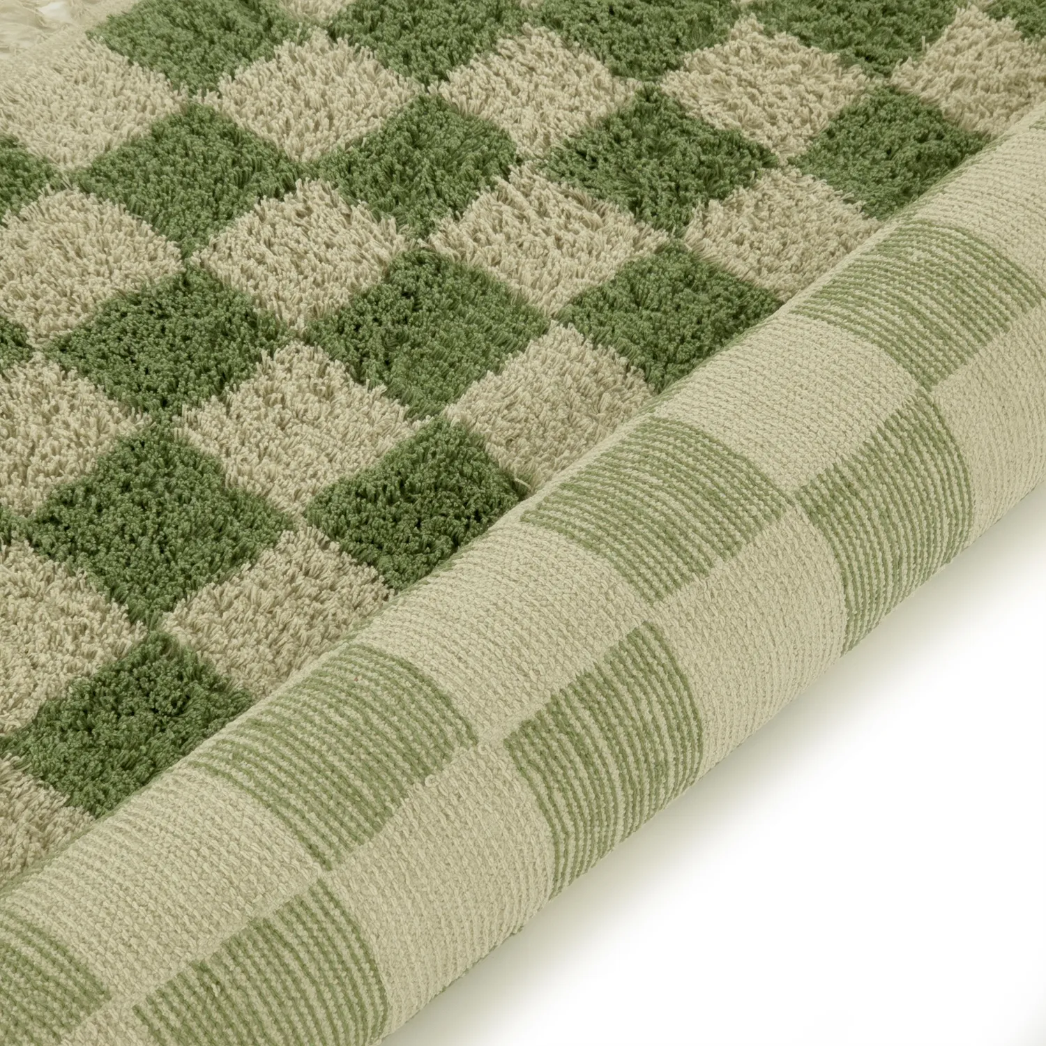 Tappeto A Pelo Lungo - Elsey Natural Cotton Shaggy (verde/beige)