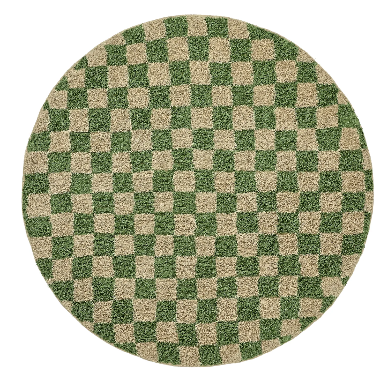 Tappeti rotondi - Elsey Natural Cotton Shaggy (verde/beige)