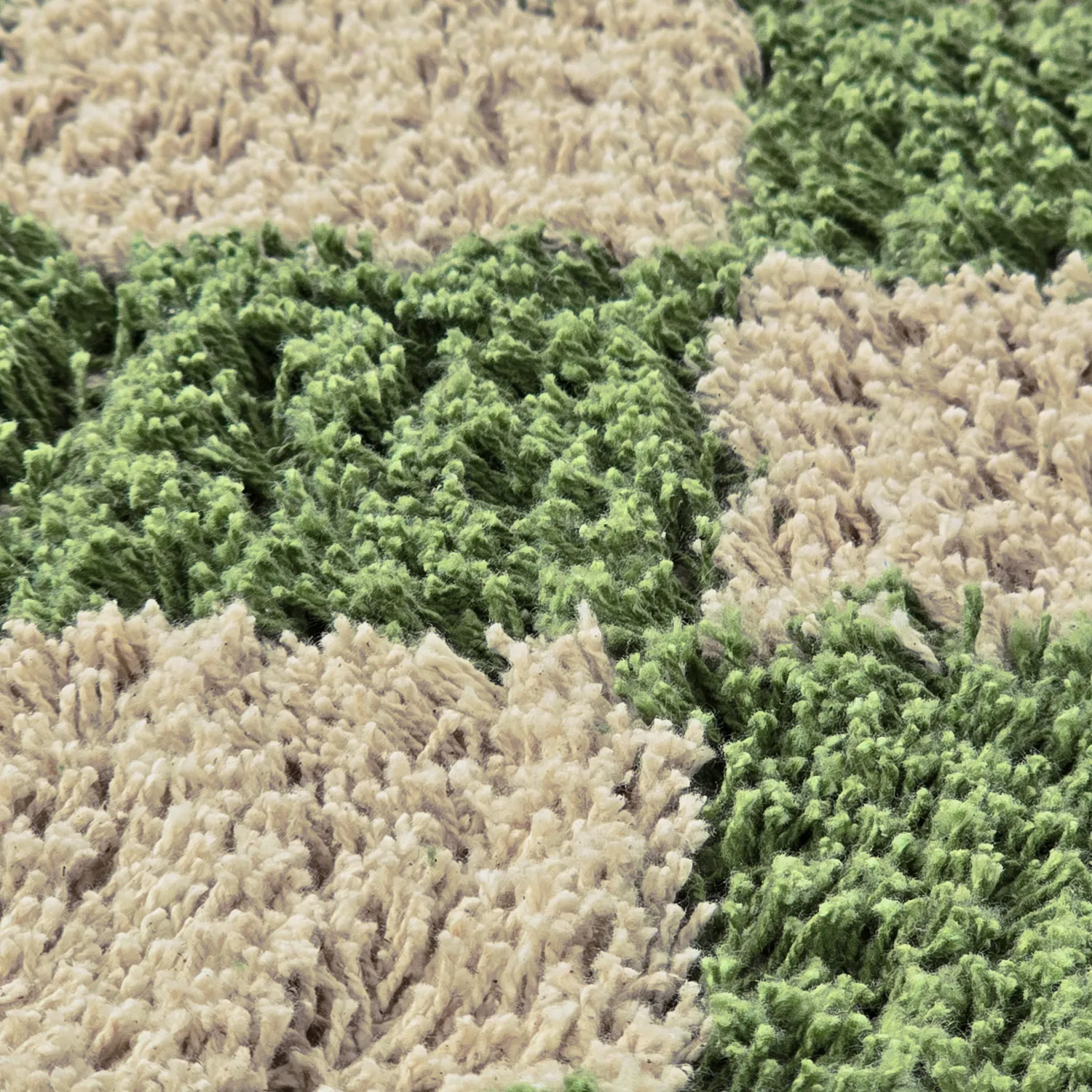 Tappeti rotondi - Elsey Natural Cotton Shaggy (verde/beige)