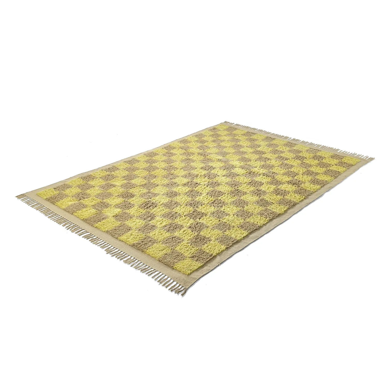 Tappeto A Pelo Lungo - Elsey Natural Cotton Shaggy (giallo/beige)