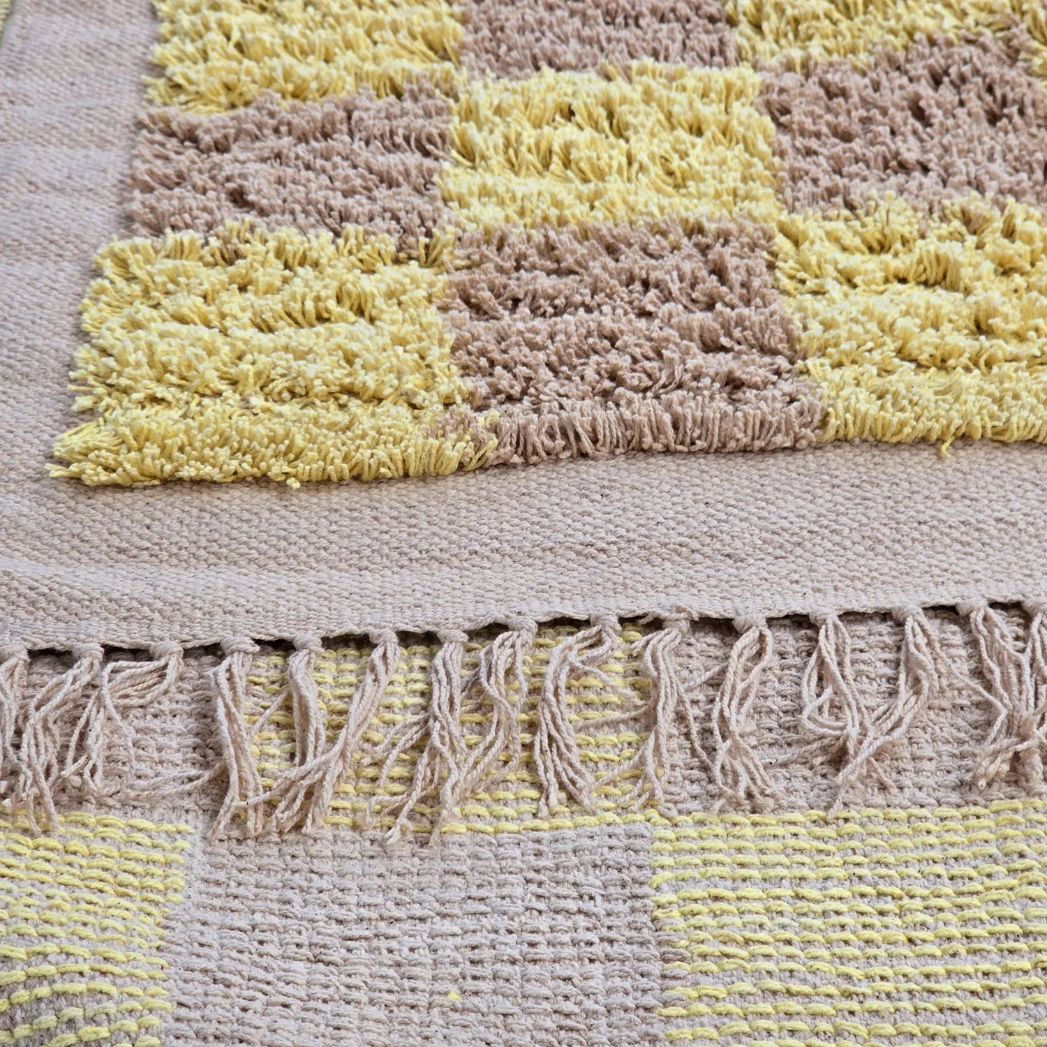 Tappeto A Pelo Lungo - Elsey Natural Cotton Shaggy (giallo/beige)