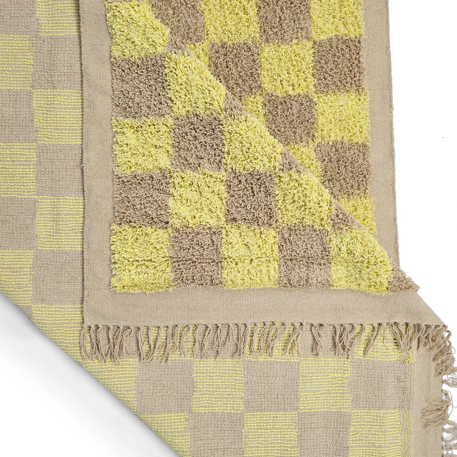 Tappeto A Pelo Lungo - Elsey Natural Cotton Shaggy (giallo/beige)