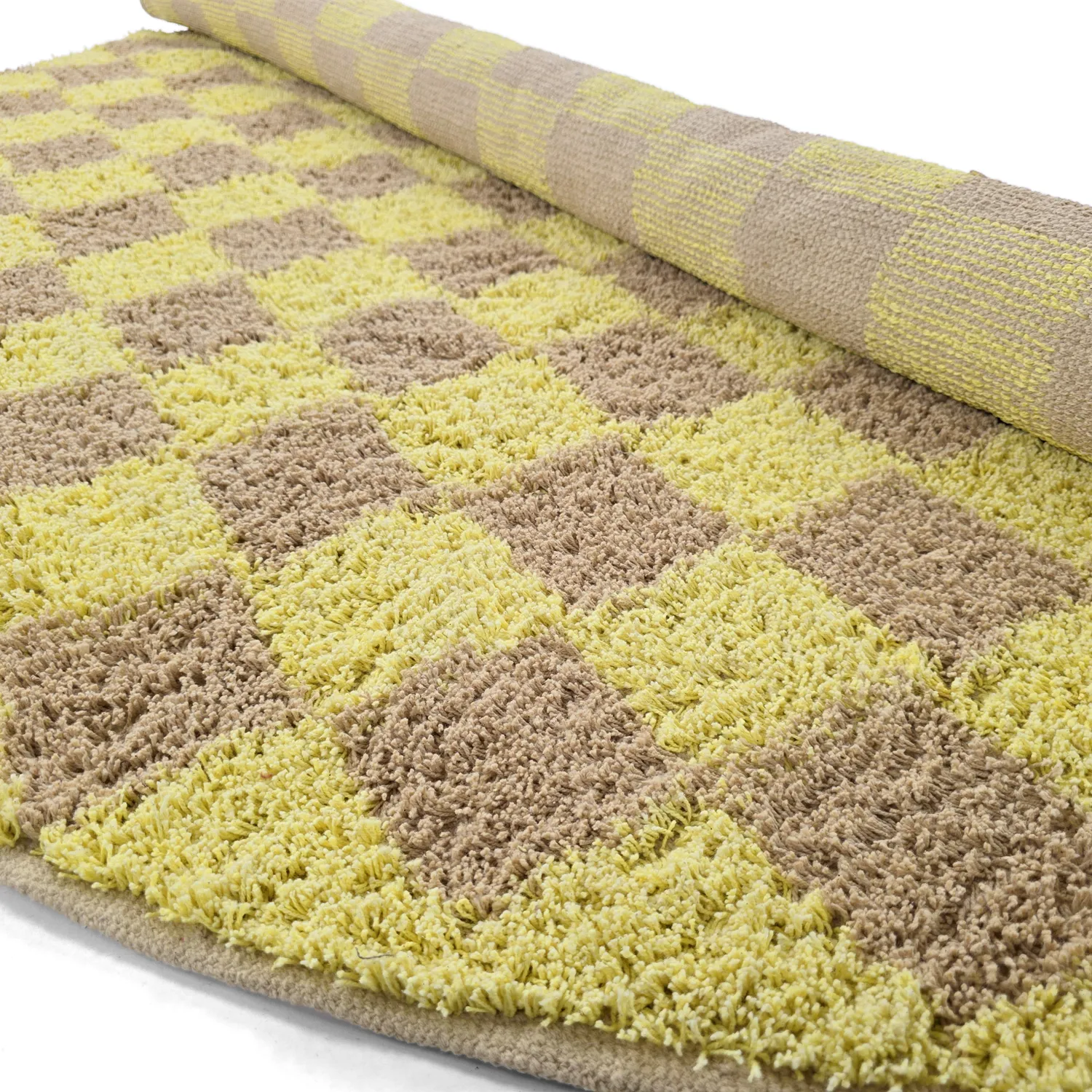 Tappeti rotondi - Elsey Natural Cotton Shaggy (giallo/beige)