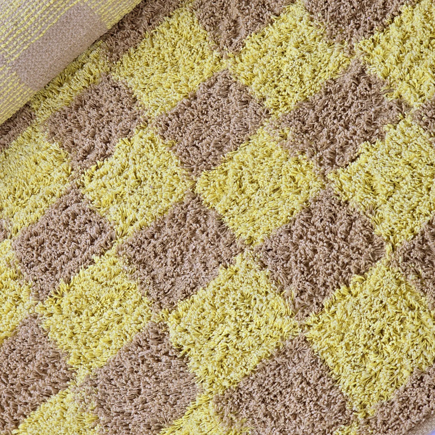 Tappeti rotondi - Elsey Natural Cotton Shaggy (giallo/beige)