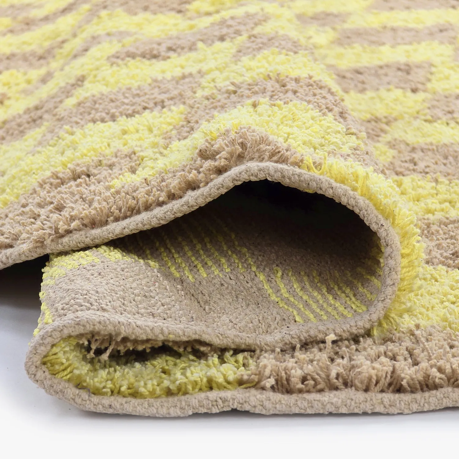 Tappeti rotondi - Elsey Natural Cotton Shaggy (giallo/beige)