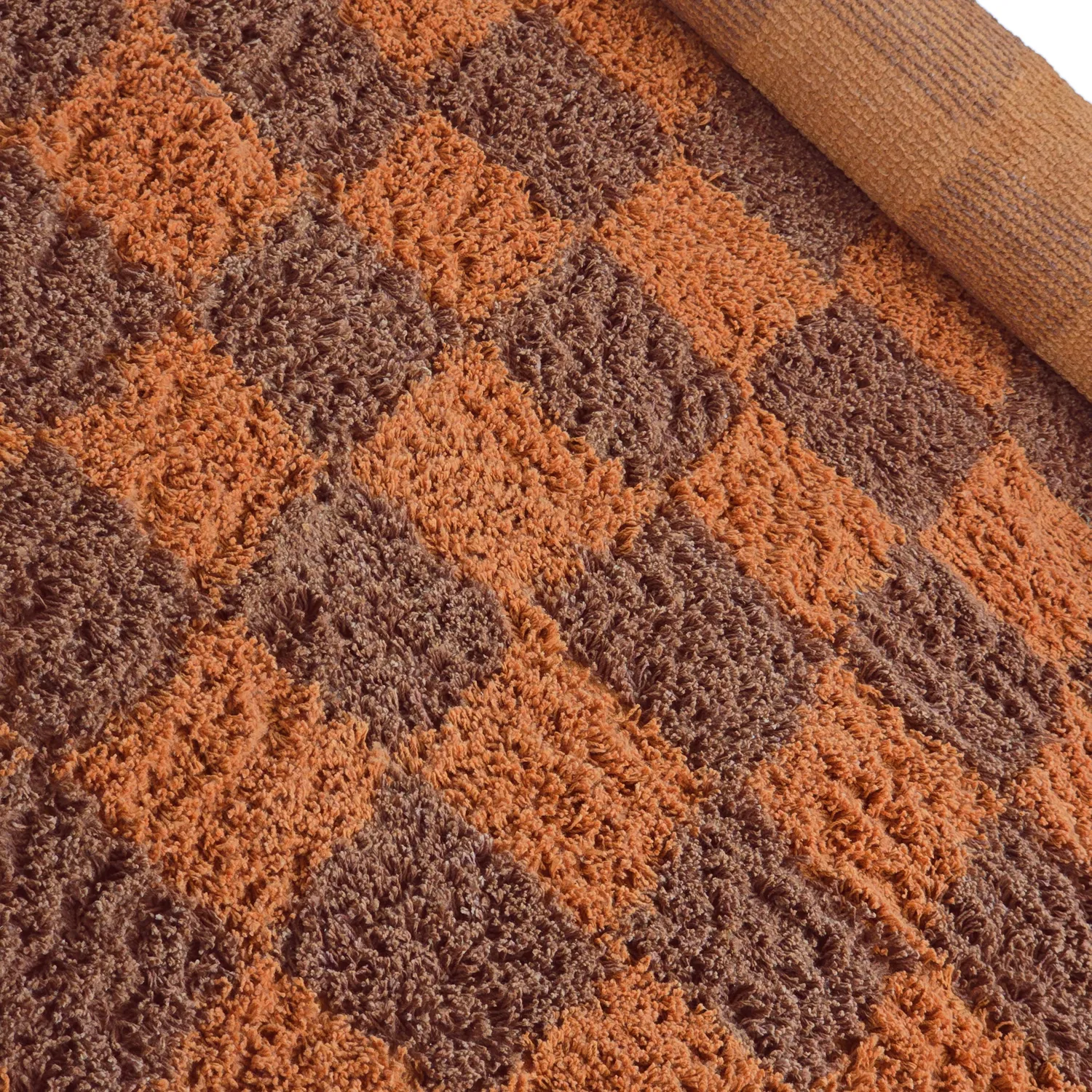 Tappeti rotondi - Elsey Natural Cotton Shaggy (arancione/rosso)