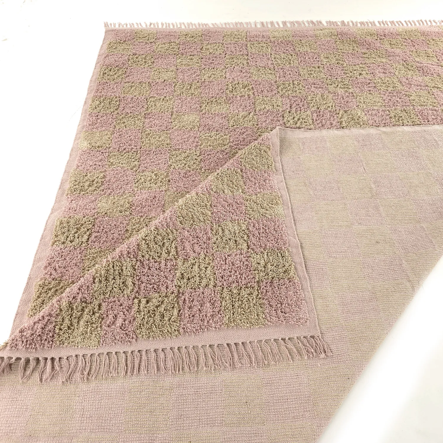 Tappeto A Pelo Lungo - Elsey Natural Cotton Shaggy (rosa/arancione)