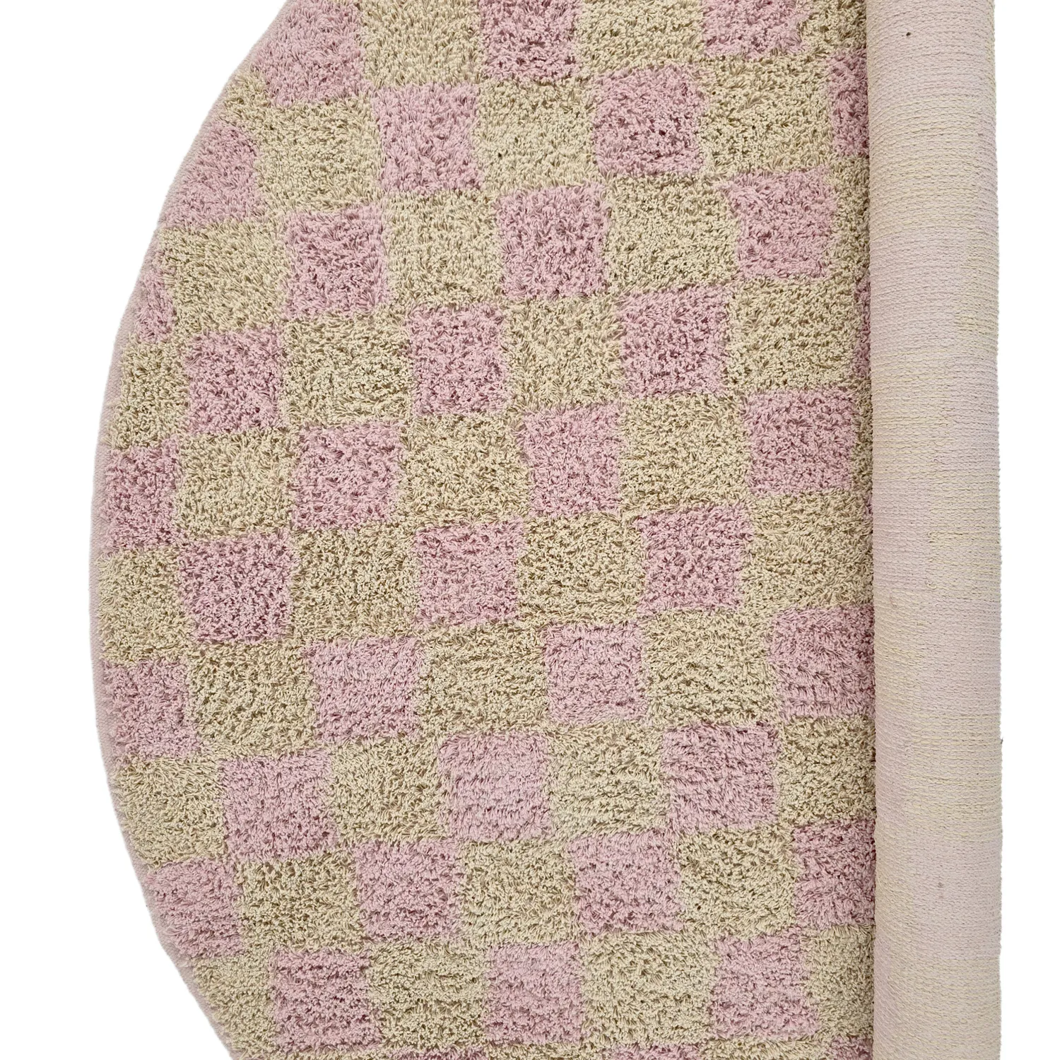 Tappeti rotondi - Elsey Natural Cotton Shaggy (rosa/arancione)