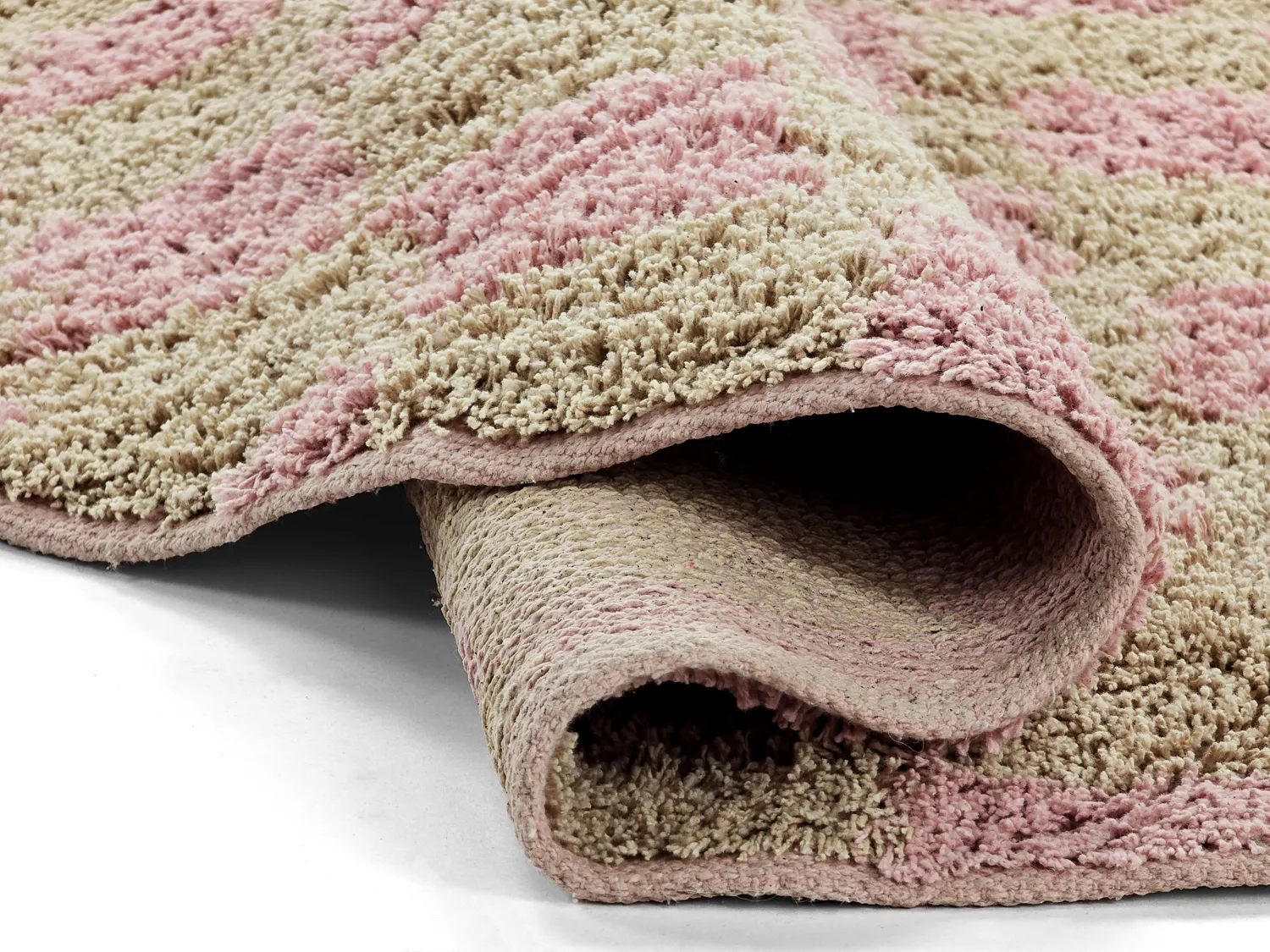 Tappeti rotondi - Elsey Natural Cotton Shaggy (rosa/arancione)