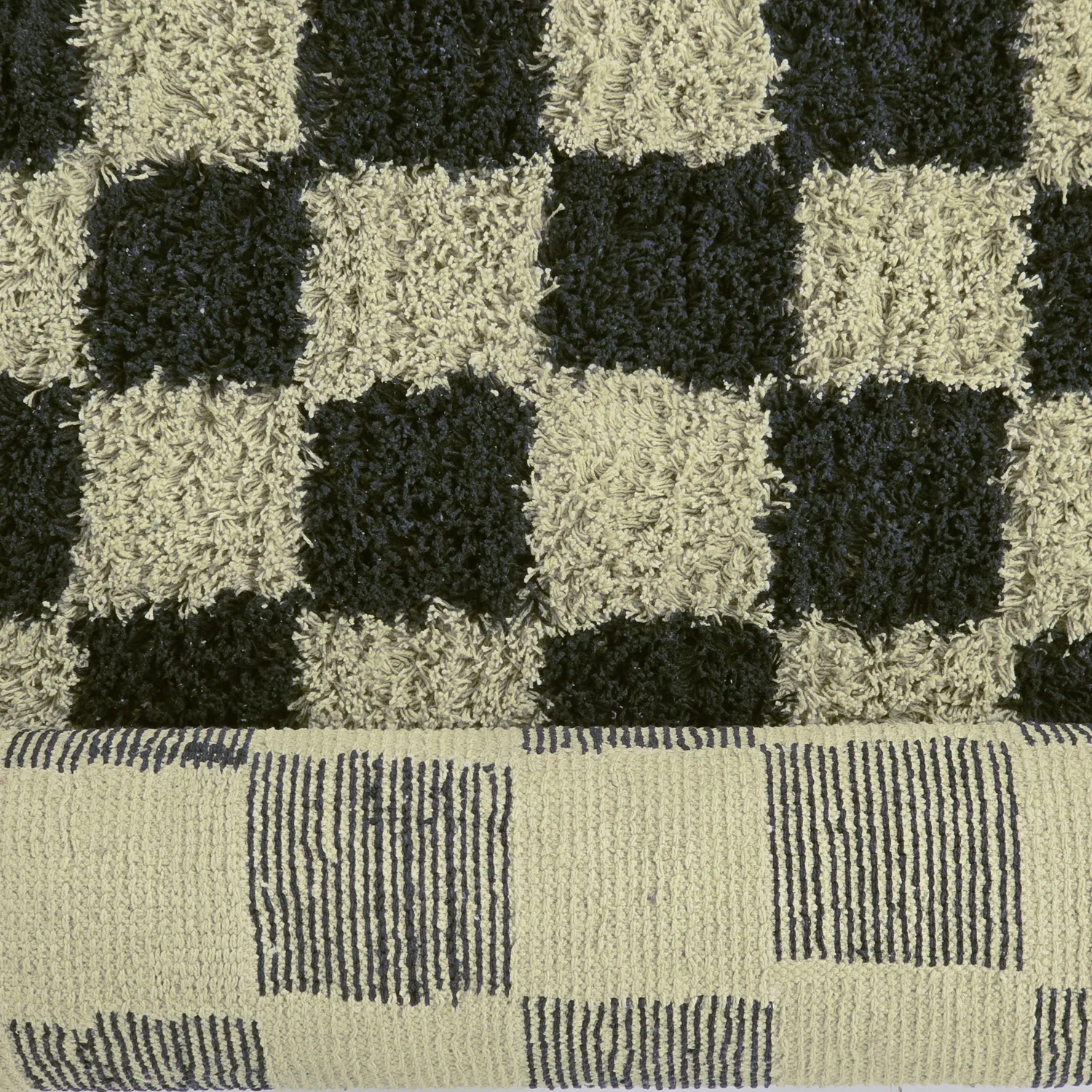Tappeto A Pelo Lungo - Elsey Natural Cotton Shaggy (nero/beige)