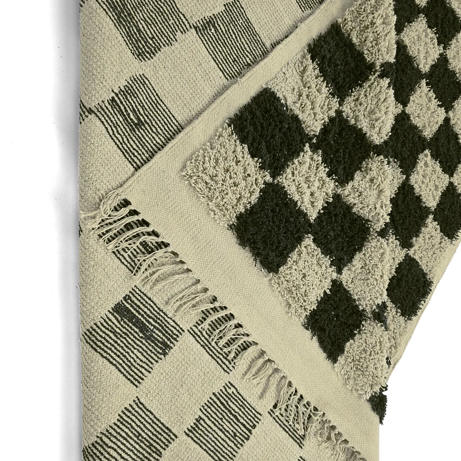 Tappeto A Pelo Lungo - Elsey Natural Cotton Shaggy (nero/beige)