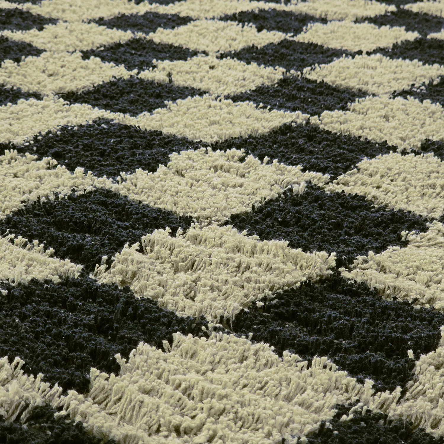 Tappeti rotondi - Elsey Natural Cotton Shaggy (nero/beige)