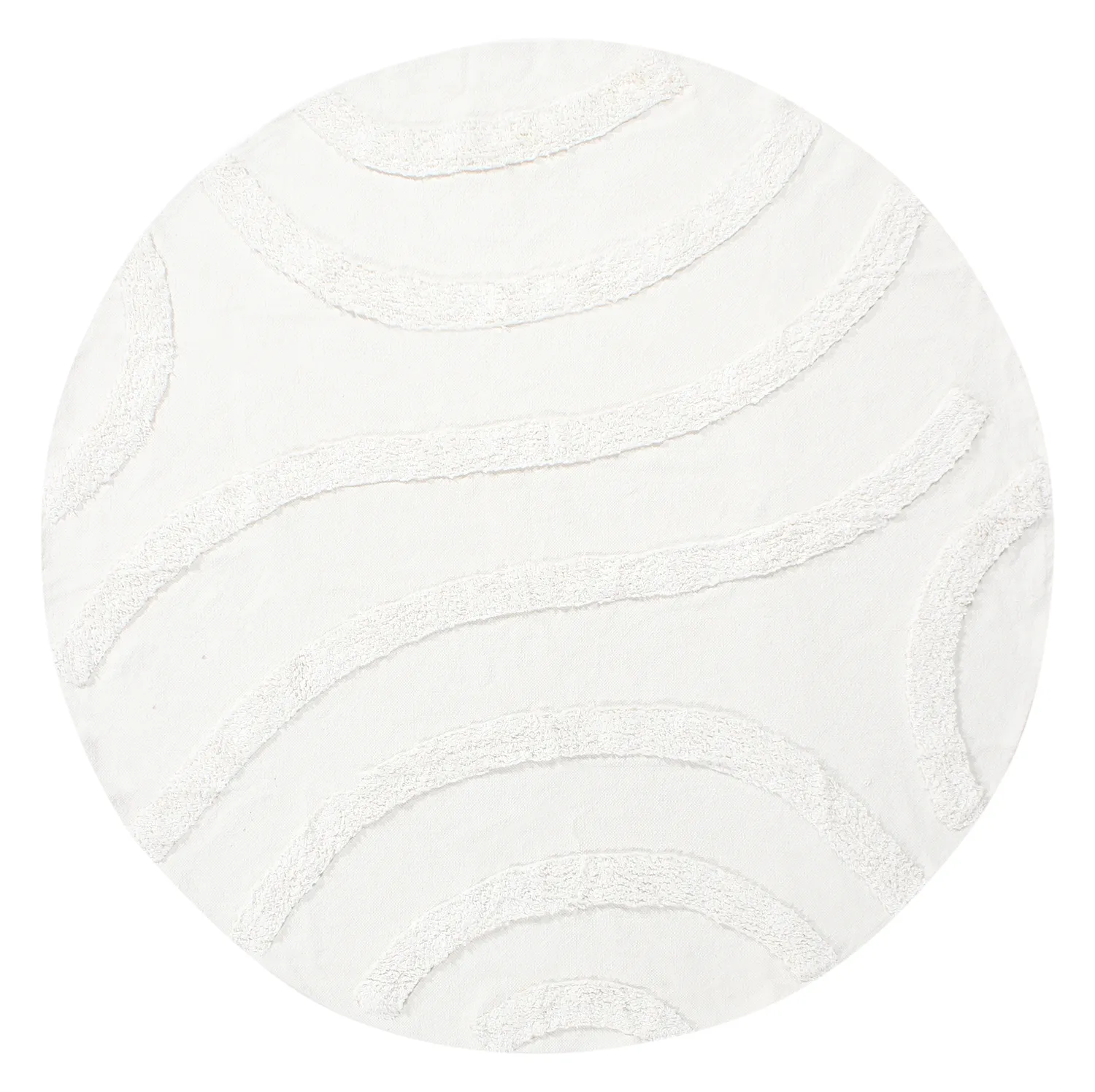 Tappeti rotondi - Emilia Natural Cotton Shaggy (offwhite)
