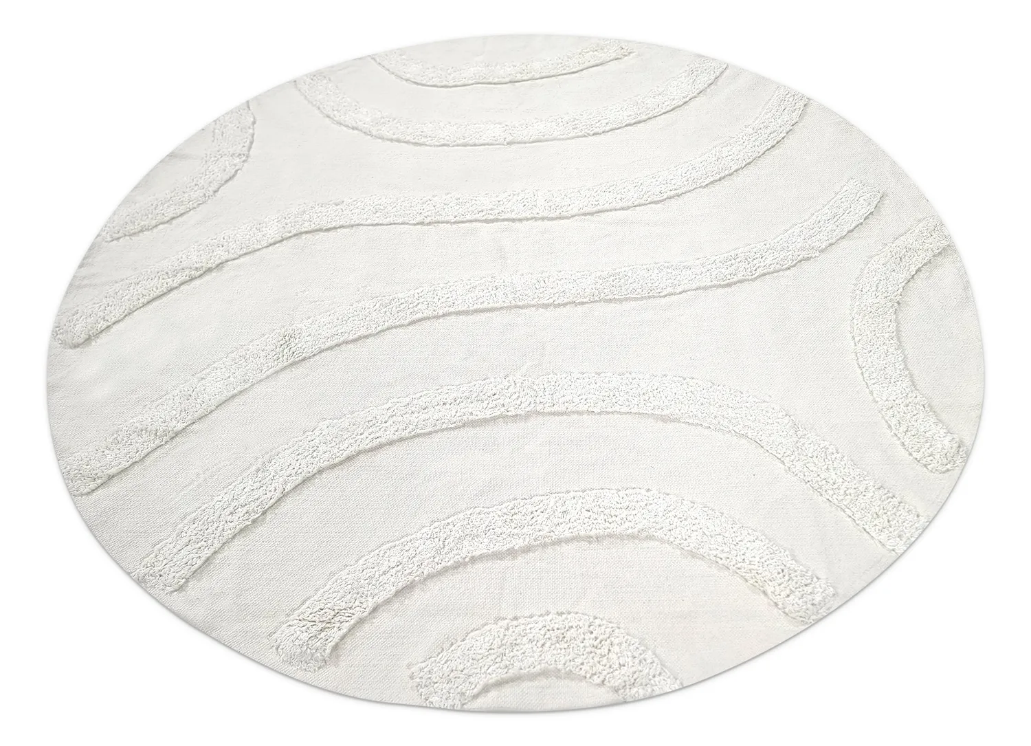 Tappeti rotondi - Emilia Natural Cotton Shaggy (offwhite)