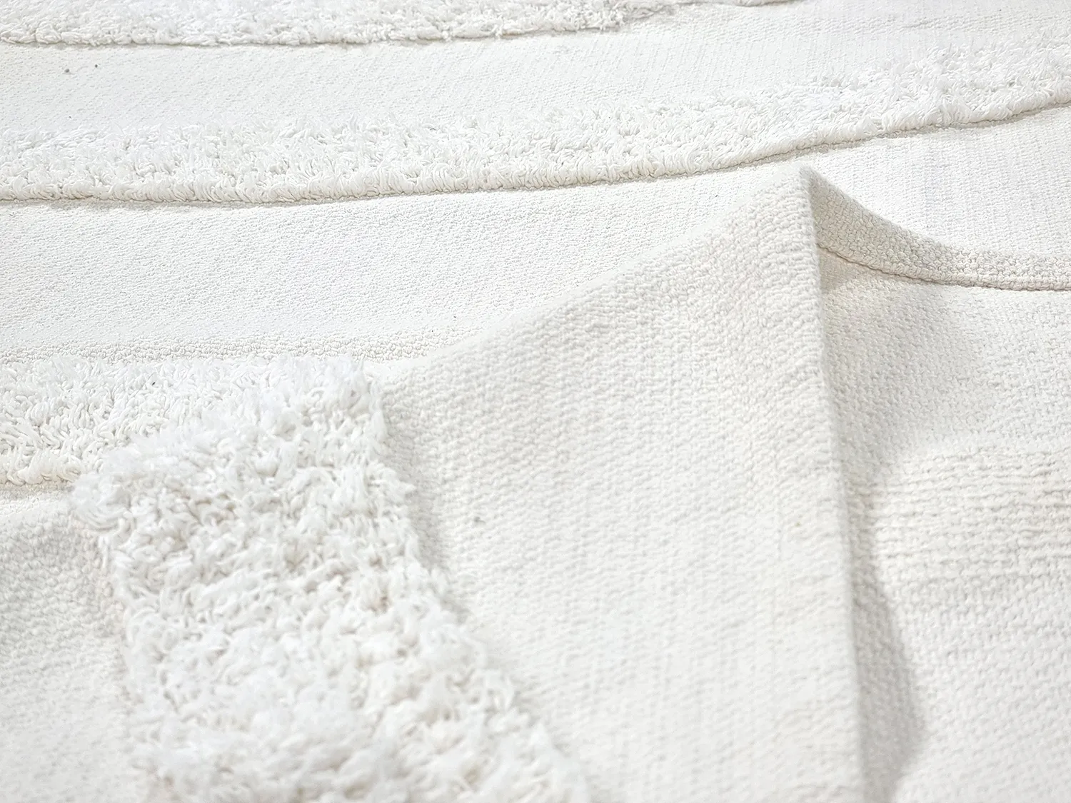 Tappeti rotondi - Emilia Natural Cotton Shaggy (offwhite)