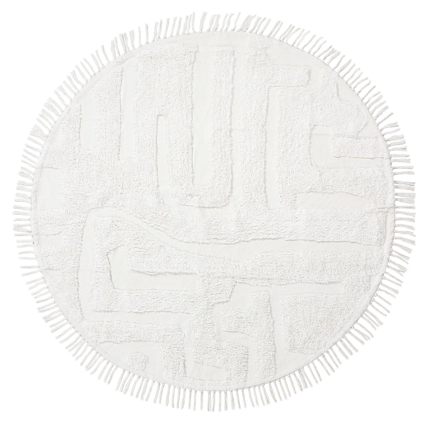 Tappeti rotondi - Fallon Natural Cotton Shaggy (offwhite)