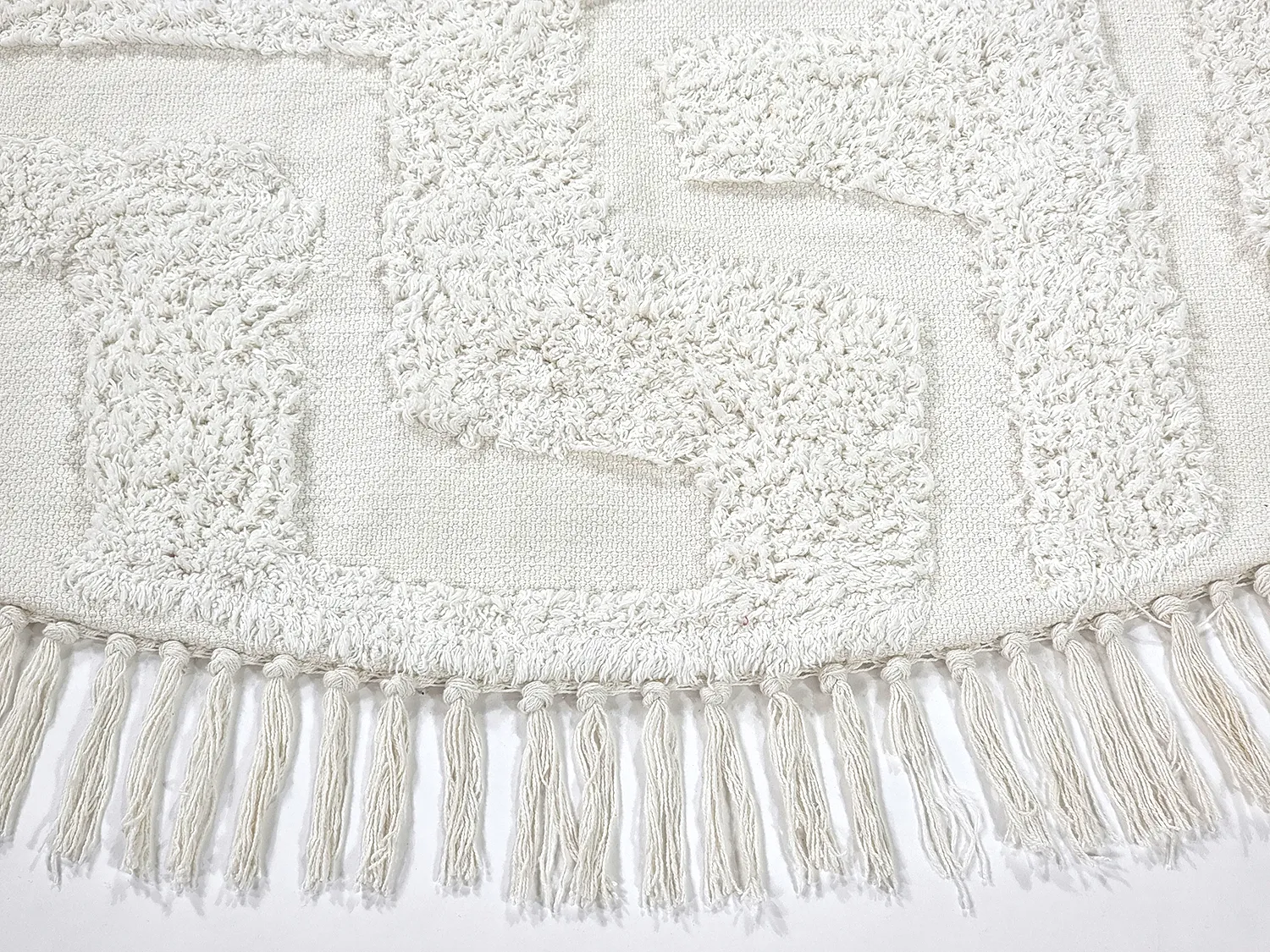 Tappeti rotondi - Fallon Natural Cotton Shaggy (offwhite)