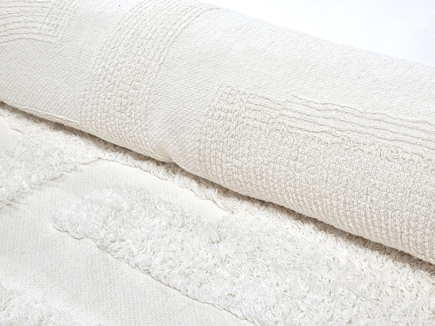 Tappeti rotondi - Fallon Natural Cotton Shaggy (offwhite)