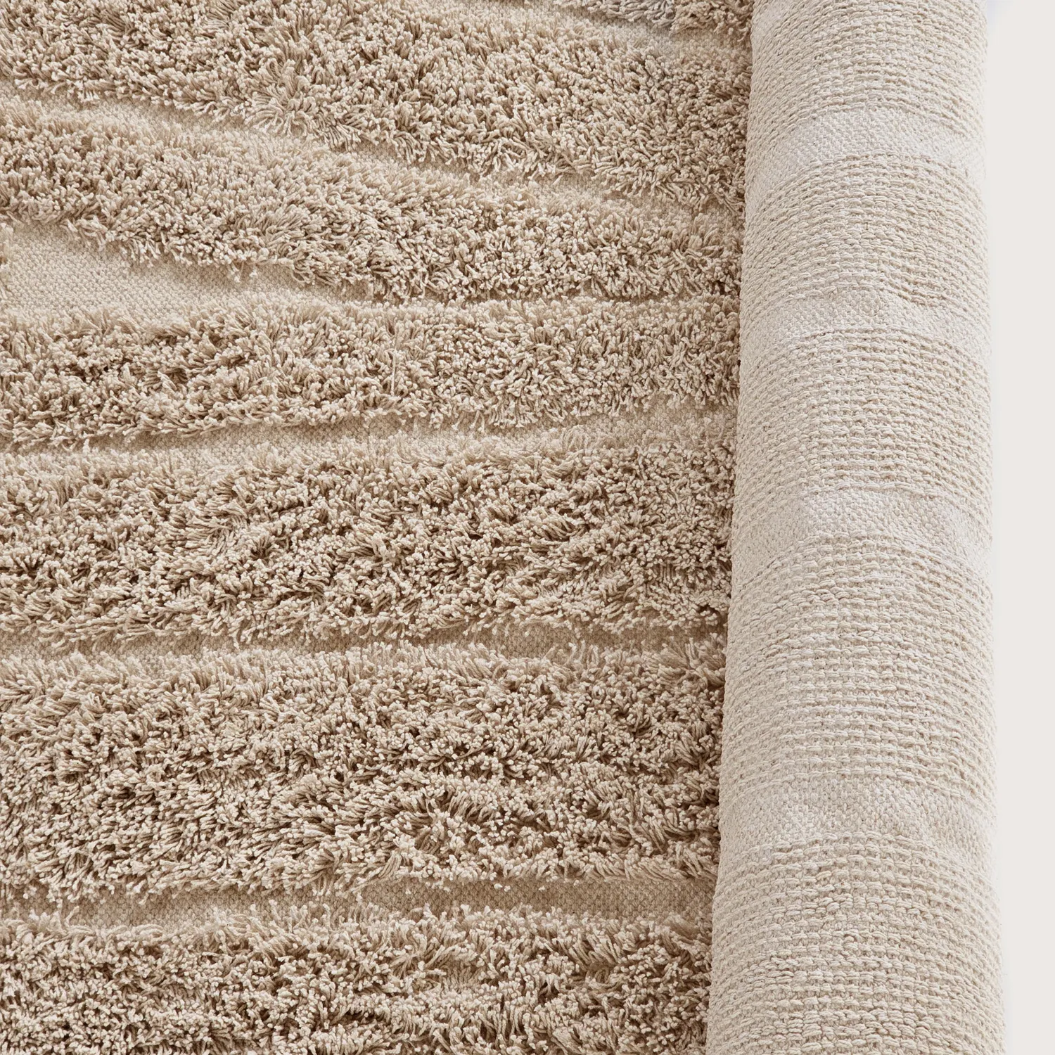 Tappeti rotondi - Farley Natural Cotton Shaggy (beige)