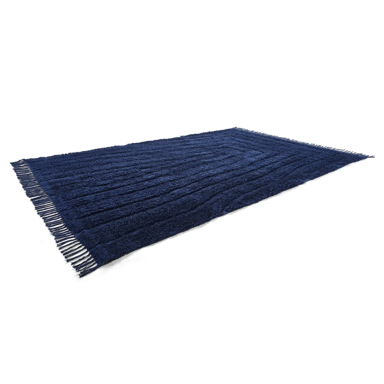 Tappeto A Pelo Lungo - Farley Natural Cotton Shaggy (blu)