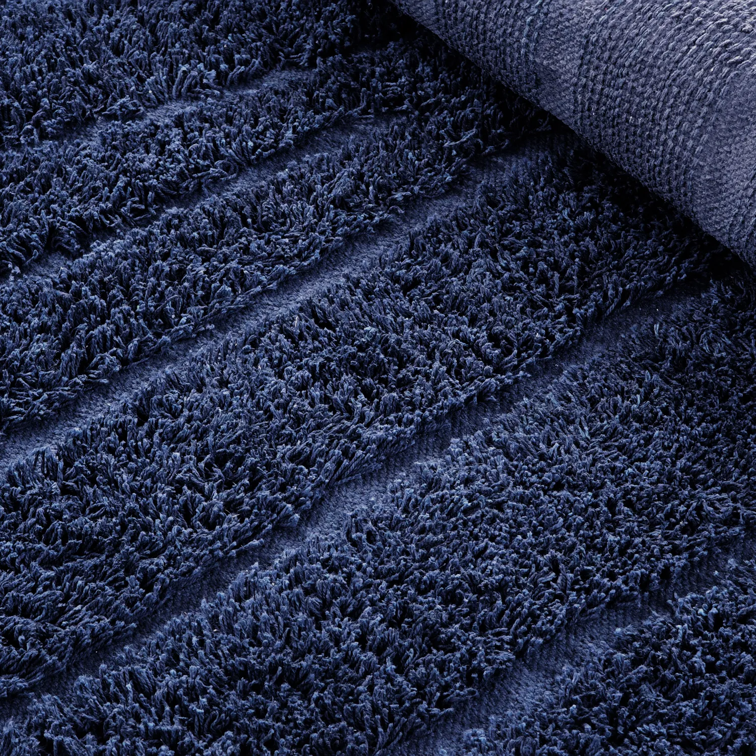 Tappeti rotondi - Farley Natural Cotton Shaggy (blu)