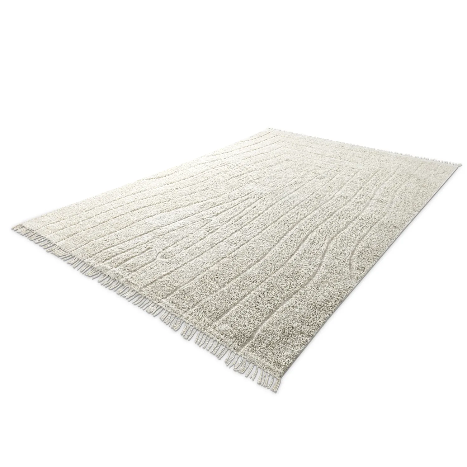 Tappeto A Pelo Lungo - Farley Natural Cotton Shaggy (bianco)