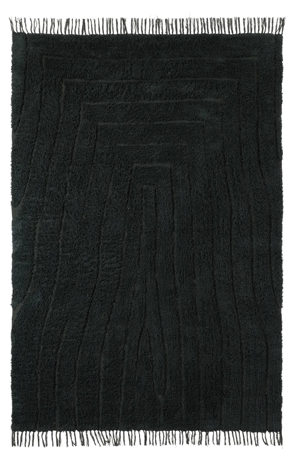 Tappeto A Pelo Lungo - Farley Natural Cotton Shaggy (nero)
