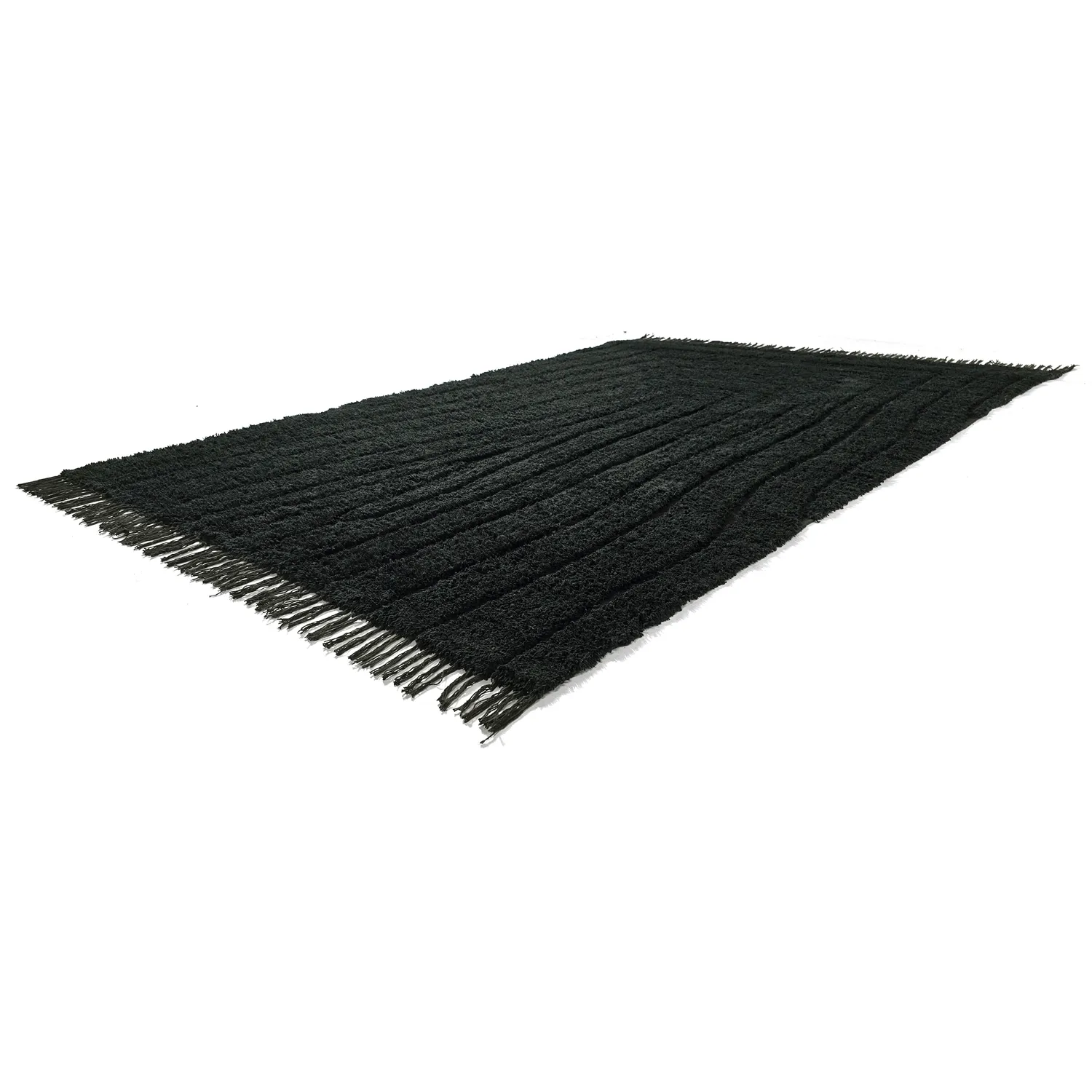Tappeto A Pelo Lungo - Farley Natural Cotton Shaggy (nero)