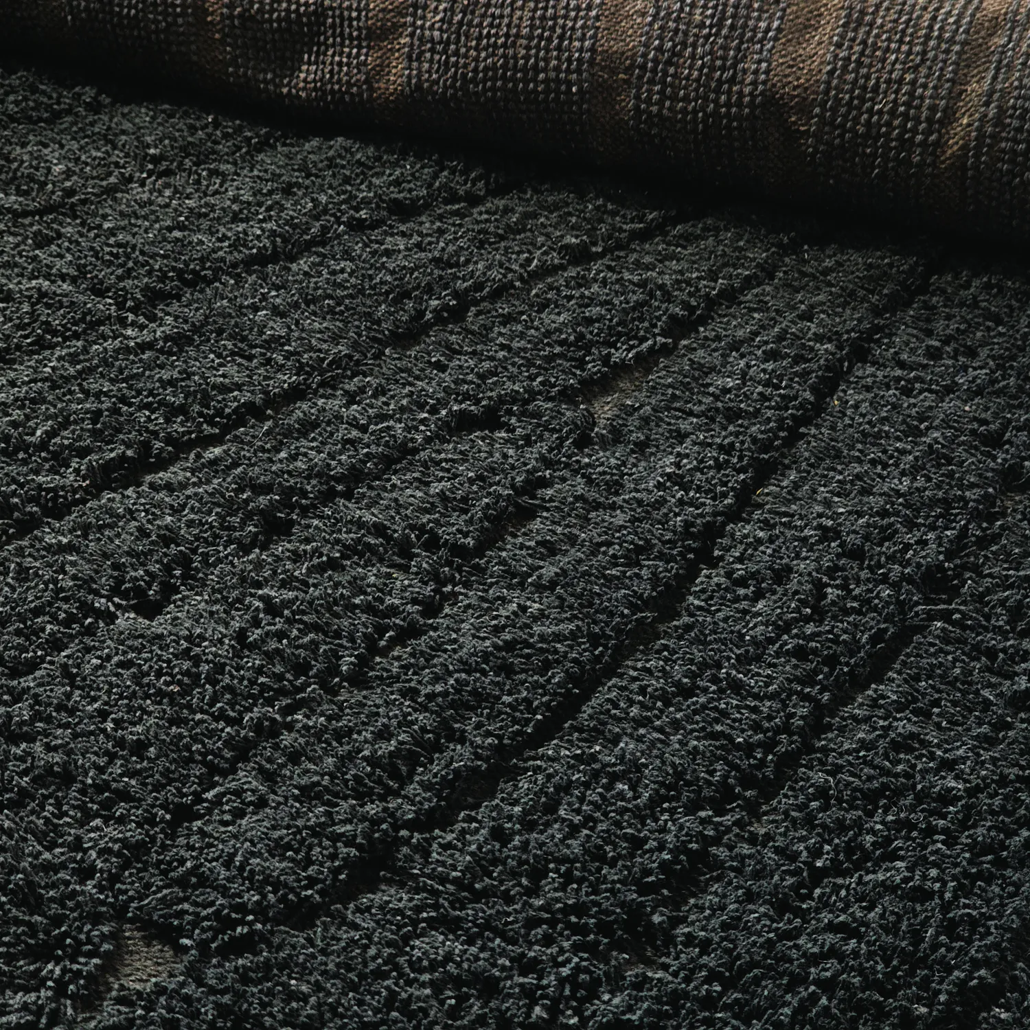 Tappeto A Pelo Lungo - Farley Natural Cotton Shaggy (nero)
